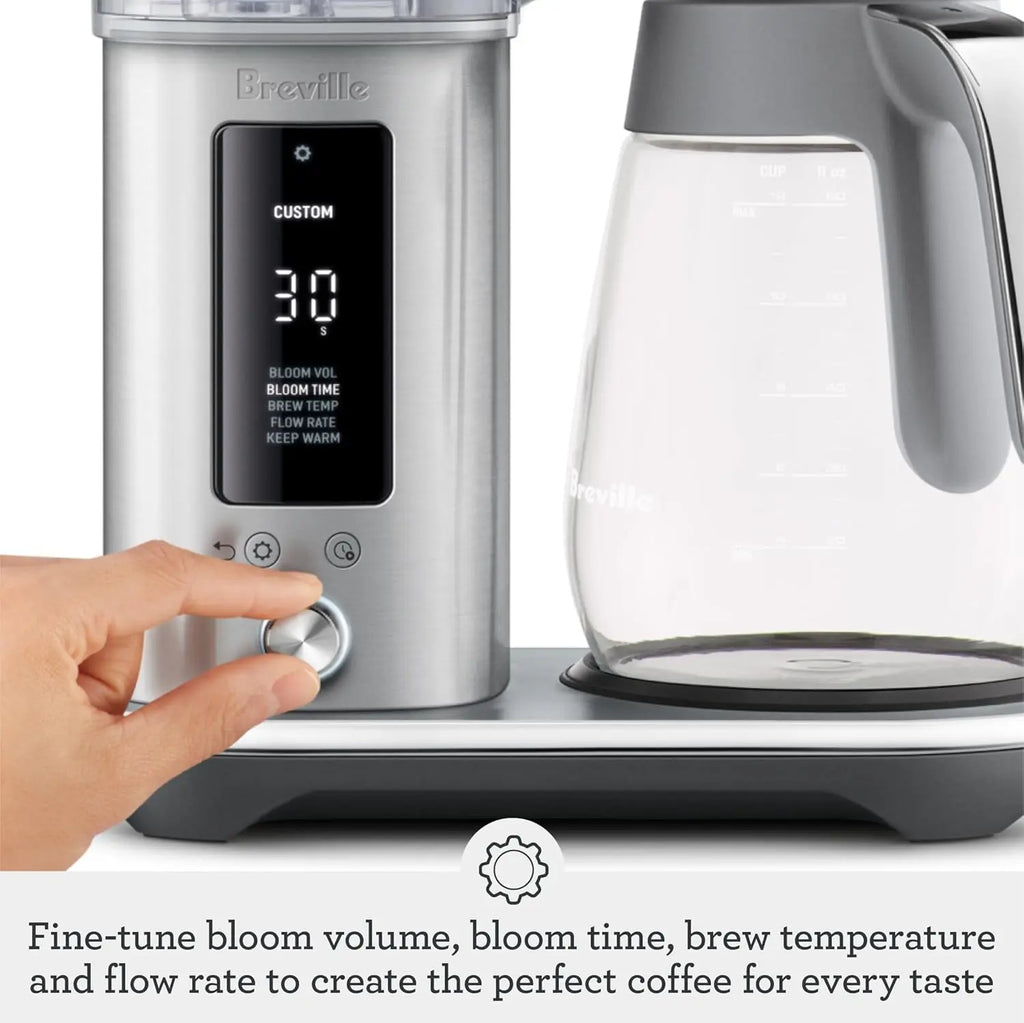 Breville Luxe Drip Coffee Machine, Brushed Stainless Steel, 60 Fluid Ounces Capacity, Glass Carafe, BDC415BSS - Crema Peaks Coffee