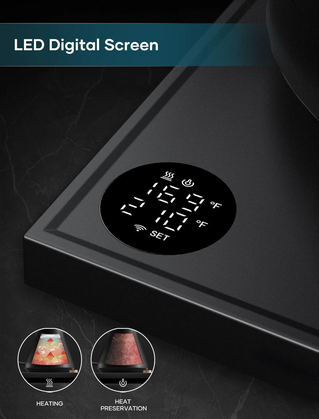 Electric Kettle, Gooseneck Electric Kettle, ±1℉ Precise Temperature Control, Stainless Steel Interior, Quick Heating for Pour Over Coffee, Tea & Boiling Water, 0.9L (Black) - Crema Peaks Coffee