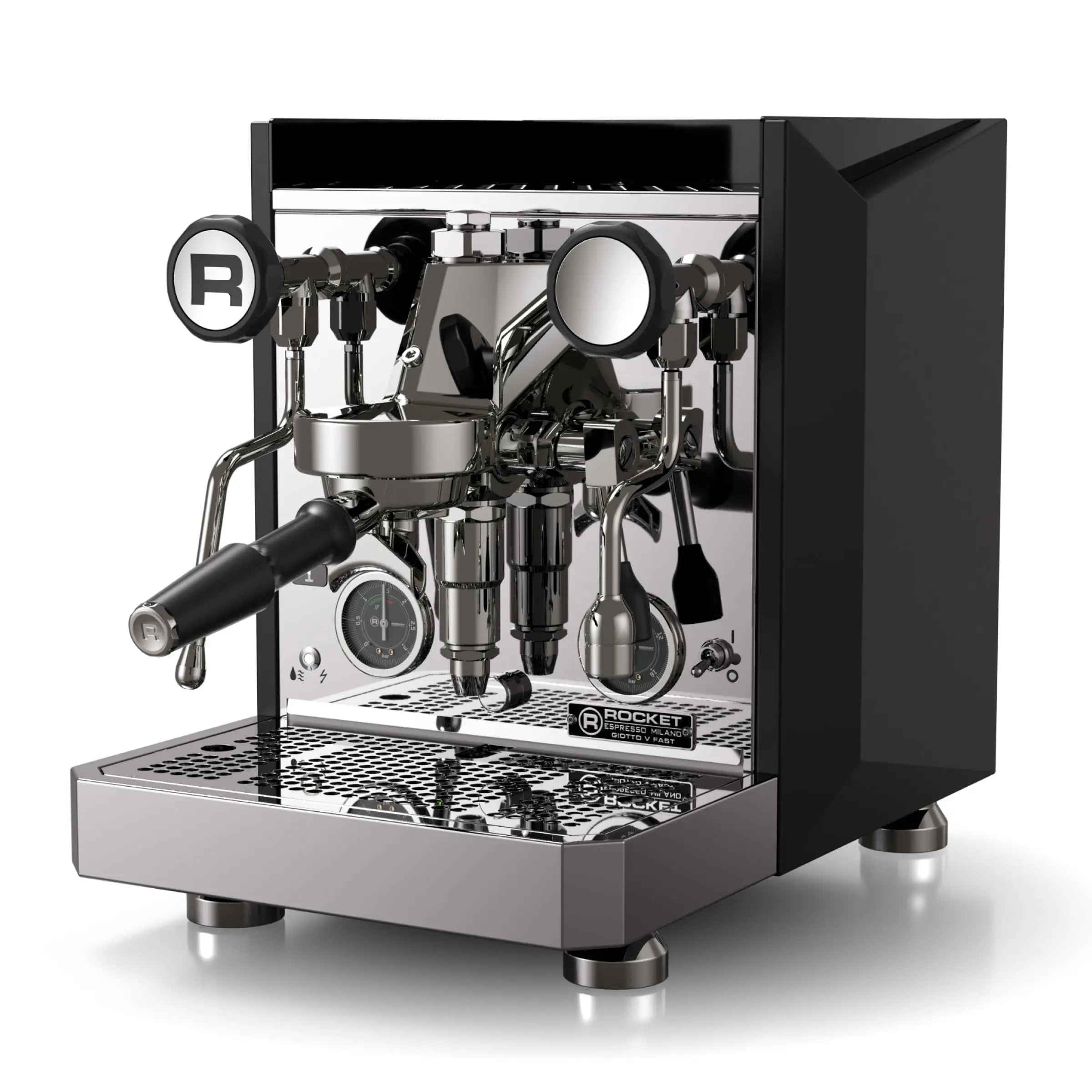 Rocket Espresso Giotto FAST V Espresso Machine | Vibratory Pump | Heat Exchanger | PID Temperature Control | (Chrome) - Crema Peaks Coffee