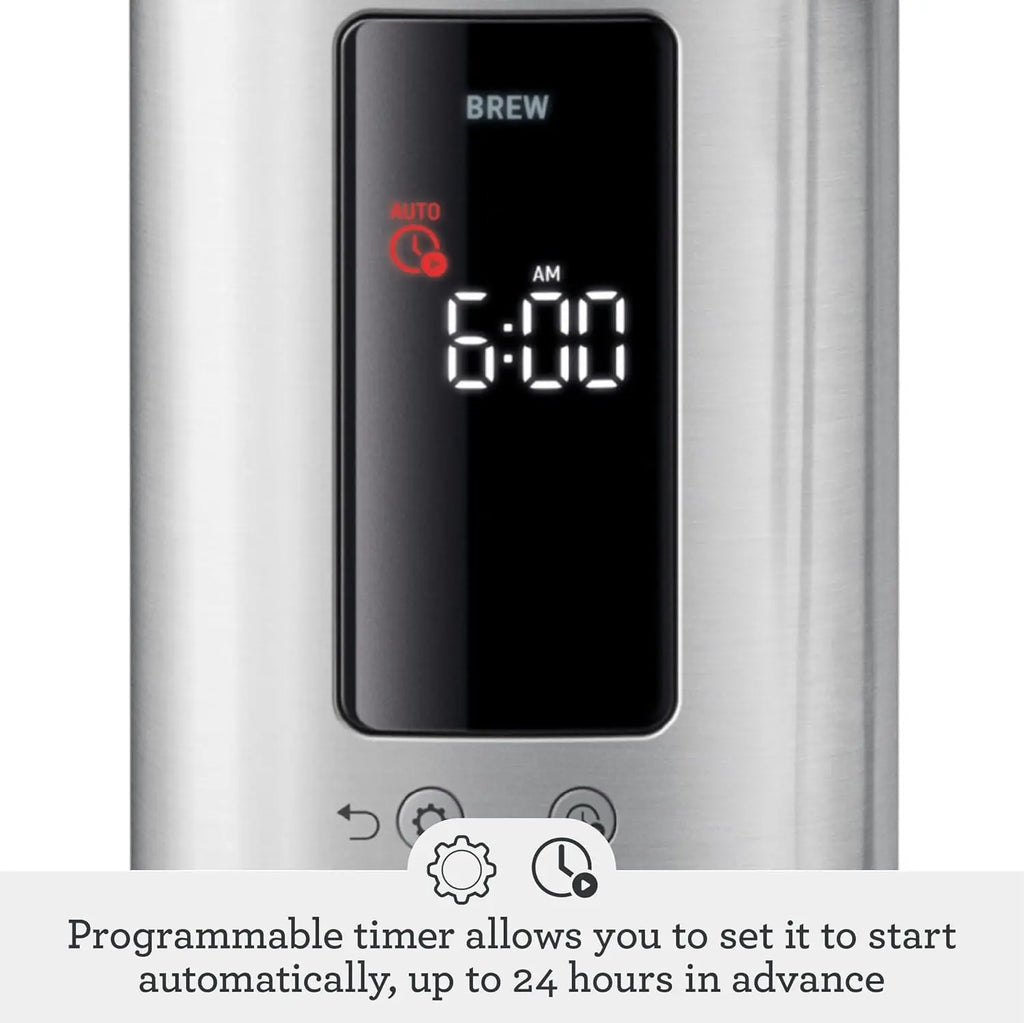 Breville Luxe Drip Coffee Machine, Brushed Stainless Steel, 60 Fluid Ounces Capacity, Glass Carafe, BDC415BSS - Crema Peaks Coffee