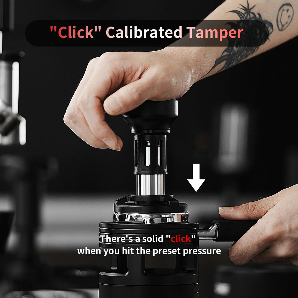 58mm Espresso Tamper, MHW-3BOMBER Coffee Tamper with Sound Feedback for Barista, Impact Tamper Tool Espresso Espresso Hand Tamper with 4 Spring Loaded Fits 58mm Portafilter, YU Series, T5862-OS - Crema Peaks Coffee