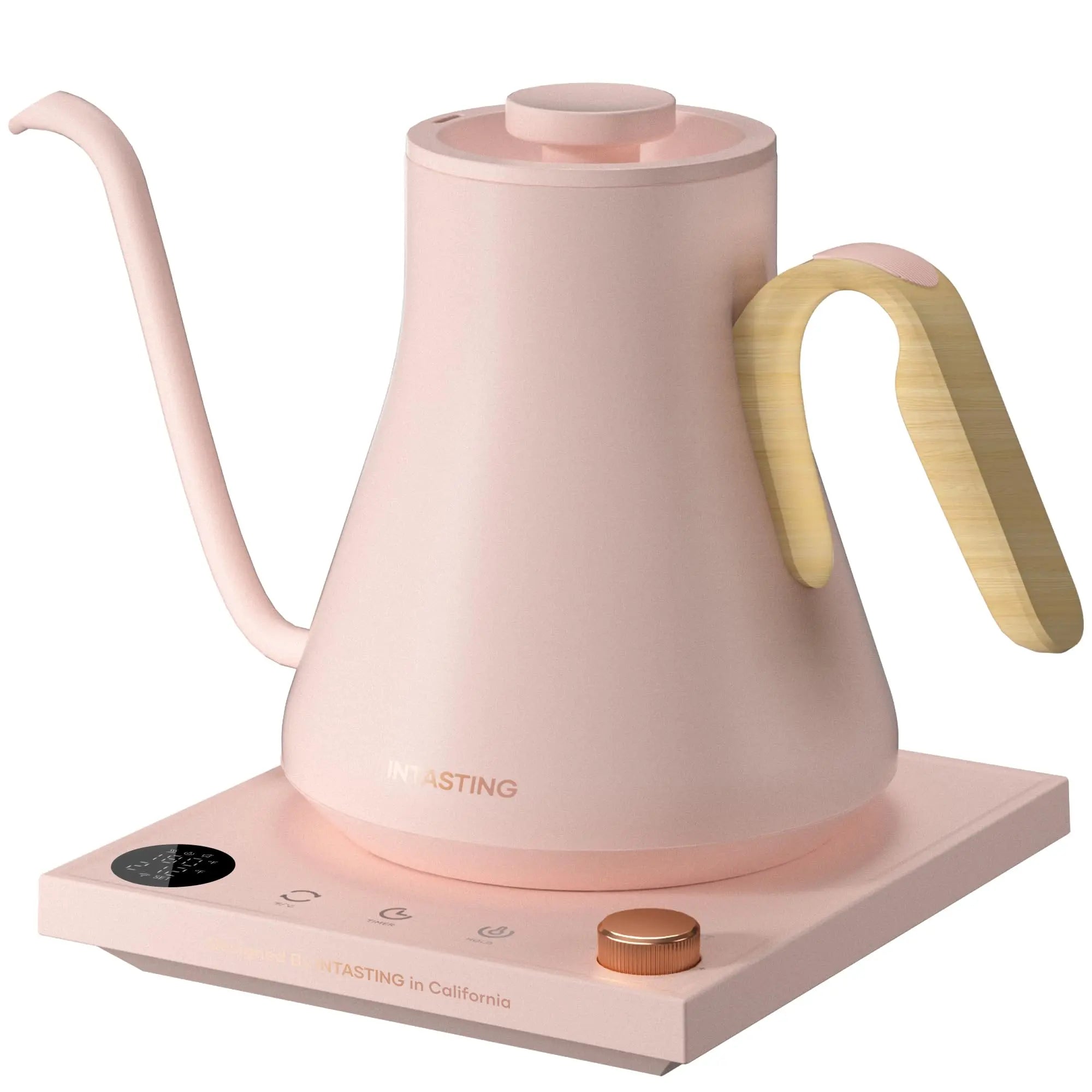 Electric Kettle, Gooseneck Electric Kettle, ±1℉ Precise Temperature Control, Stainless Steel Interior, Quick Heating for Pour Over Coffee, Tea & Boiling Water, 0.9L (Black) - Crema Peaks Coffee