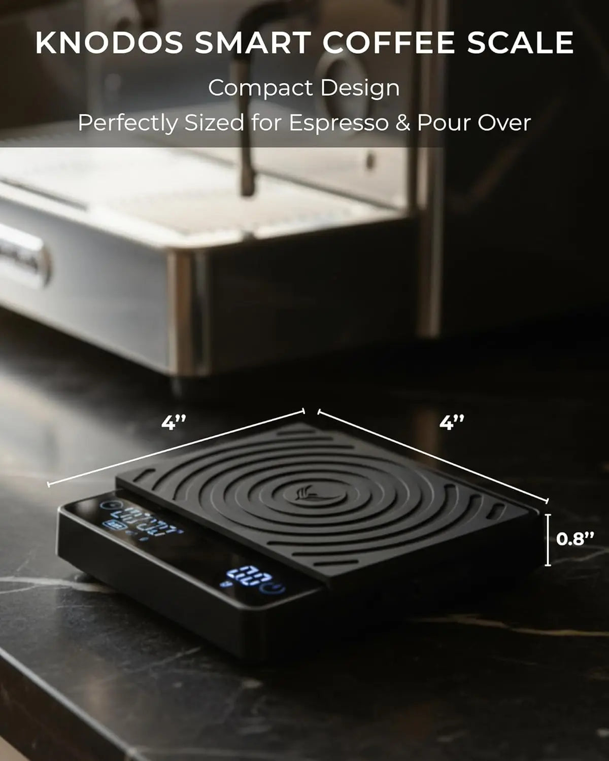 Smart Coffee Scale – Easy Use Digital Espresso Scale with Timer, Auto Tare & Flow Rate Indicator – Compact Rechargeable Weight Scale for Drip Coffee, Pour Over & Matcha - Crema Peaks Coffee