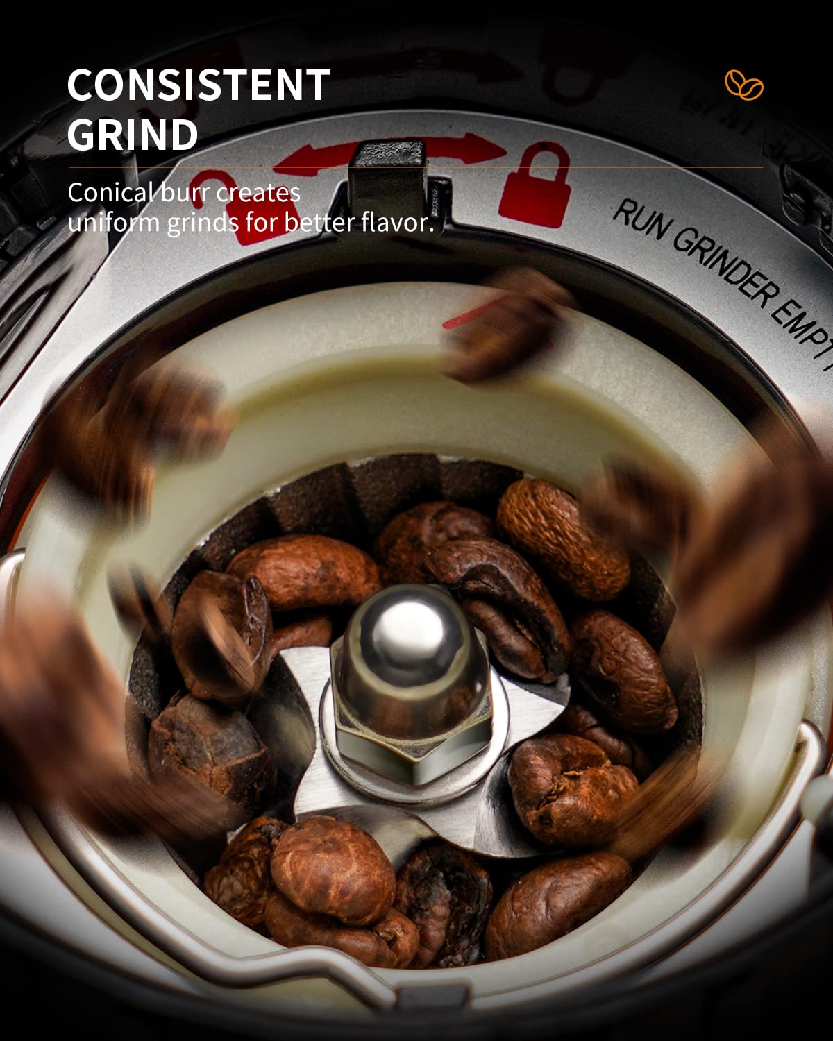 SHARDOR Professional Conical Burr Coffee Grinder, Coffee Bean Grinder with 48 Grind Settings for Espresso, Drip & French Press, Upgraded Anti-Static Technology, Precision Timer, Stainless Steel - Crema Peaks Coffee