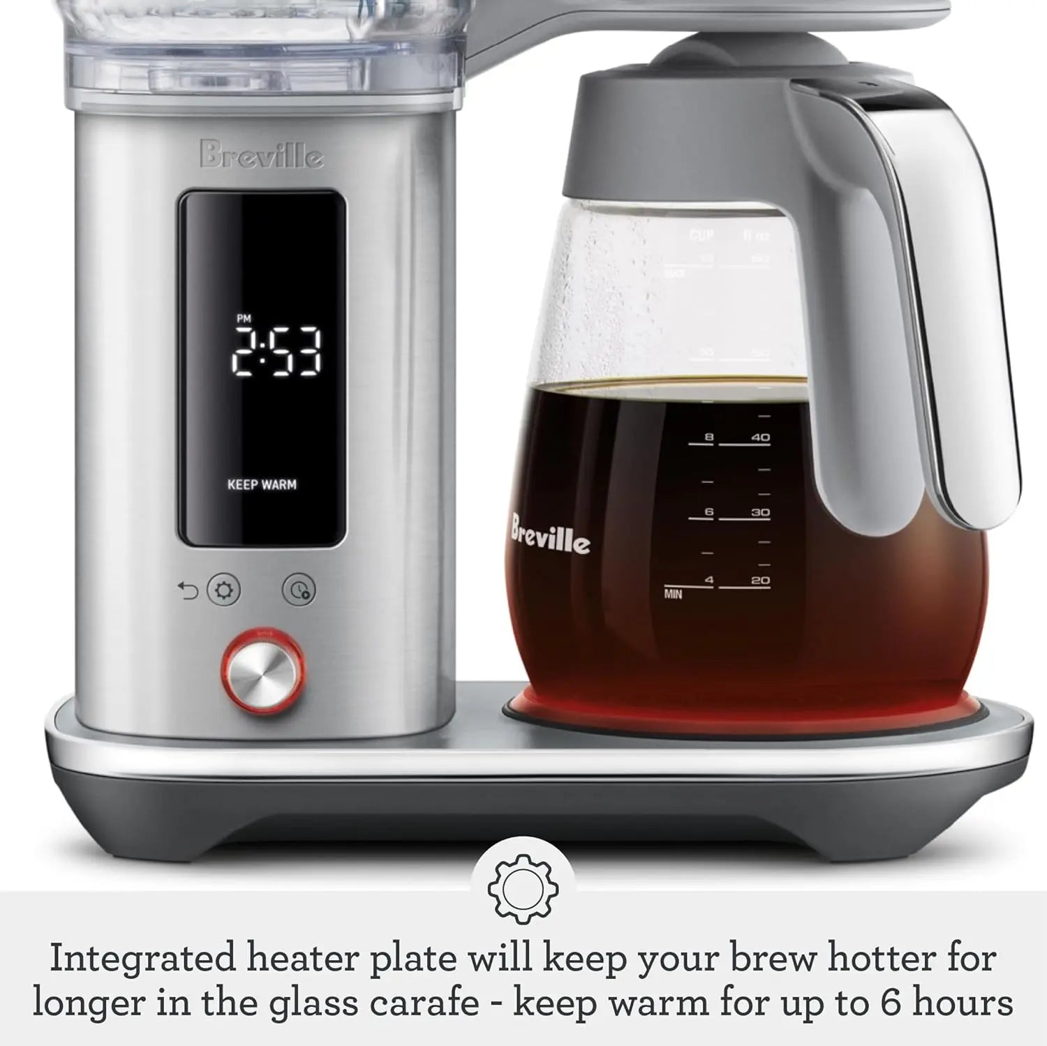Breville Luxe Drip Coffee Machine, Brushed Stainless Steel, 60 Fluid Ounces Capacity, Glass Carafe, BDC415BSS - Crema Peaks Coffee