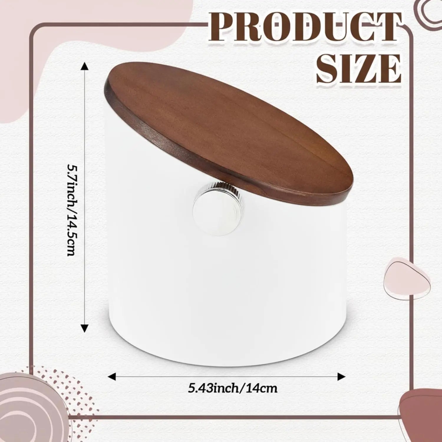 Espresso Knock Box with Walnut Lid for Coffee Grounds, Espresso Machine Accessory, Easy Disposal of Coffee Pucks, Removable Knock Bar(White,Round) - Crema Peaks Coffee