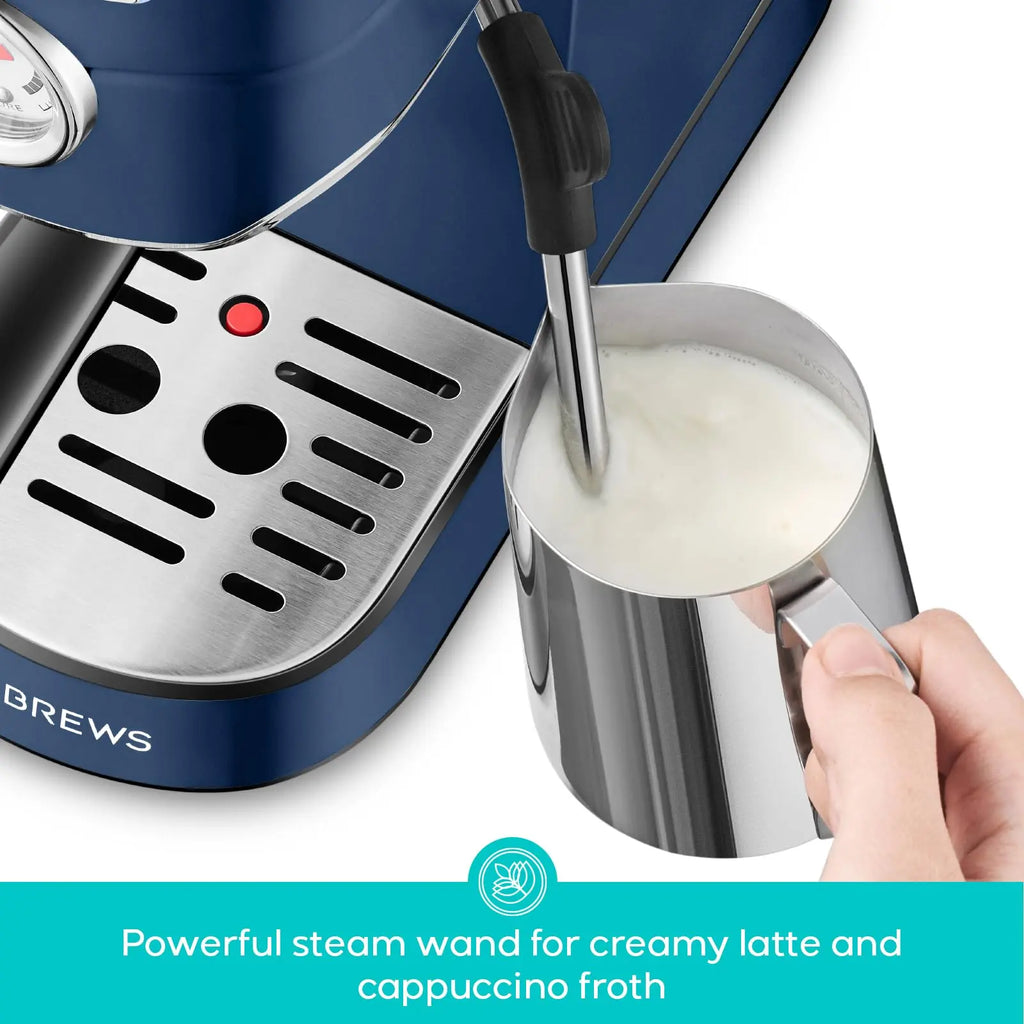 CASABREWS CM5418 Espresso Machine 20 Bar, Value, Compact Espresso Maker with Steam Milk Frother, Stainless Steel Coffee Machine with 34oz Removable Water Tank for Cappuccino, Gift for Women or Men, Silver - Crema Peaks Coffee