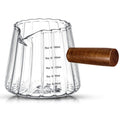 1 Pcs Espresso Shot Glass with Handle, 6 oz/180 ml Espresso Cup with Single V-shaped Mouth, Measuring Cup for Milk Tea Coffee Bar Accessories (Clear) - Crema Peaks Coffee