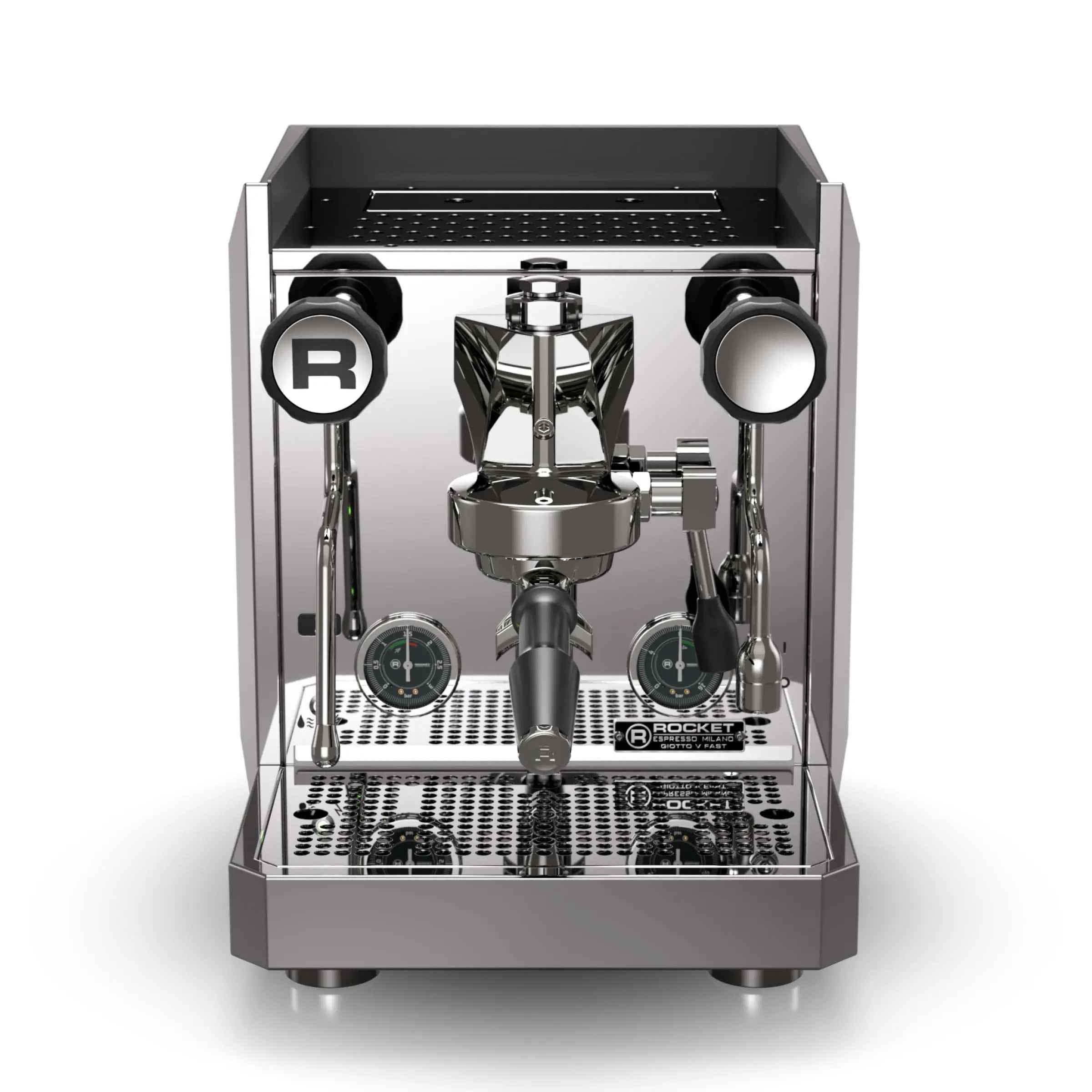 Rocket Espresso Giotto FAST V Espresso Machine | Vibratory Pump | Heat Exchanger | PID Temperature Control | (Chrome) - Crema Peaks Coffee