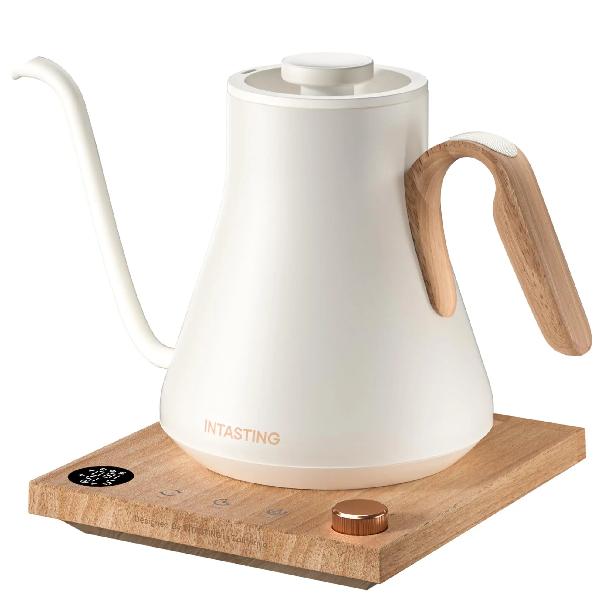 Electric Kettle, Gooseneck Electric Kettle, ±1℉ Precise Temperature Control, Stainless Steel Interior, Quick Heating for Pour Over Coffee, Tea & Boiling Water, 0.9L (Black) - Crema Peaks Coffee