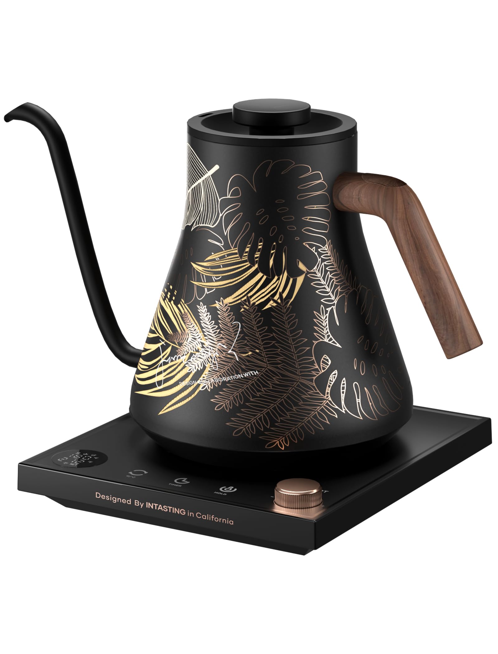 INTASTING Electric Kettles, Gooseneck Electric Kettle, ±1℉ Temperature Control, Stainless Steel Inner, Quick Heating, for Pour Over Coffee, Brew Tea, Boil Hot Water, 0.9L Dark Grey