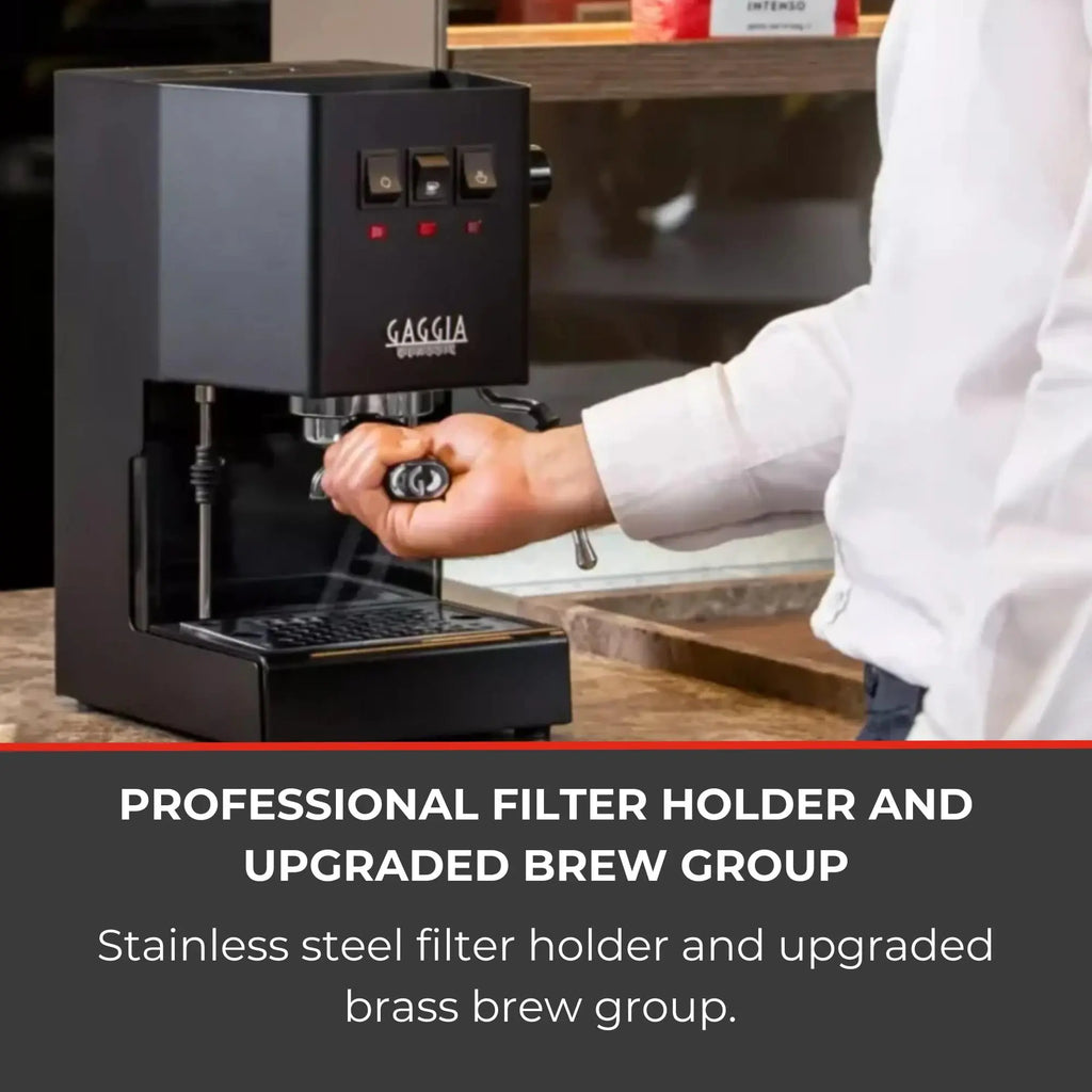 Gaggia RI9380/49 Classic Evo Pro Espresso Machine, Thunder Black, Small - Crema Peaks Coffee