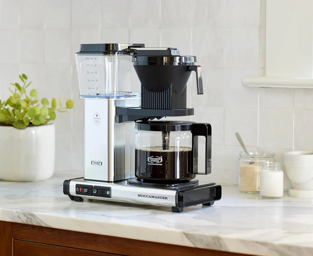 Technivorm Moccamaster 53941 KBGV Select 10-Cup Coffee Maker, Polished Silver, 40 ounce, 1.25l - Crema Peaks Coffee