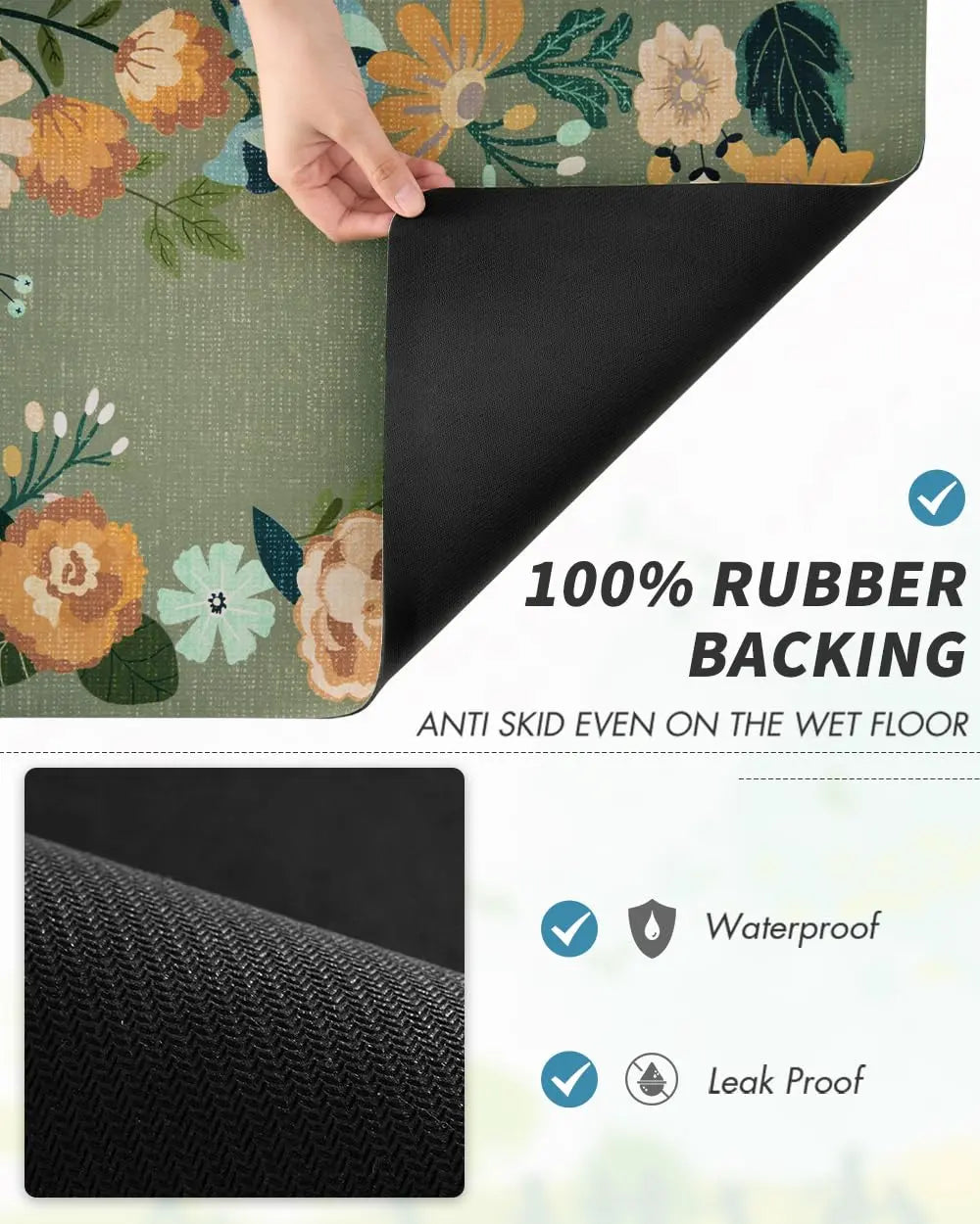 Coffee Mat Hide Stain Rubber Backed Absorbent Dish Drying Mat for Kitchen Counter -AMOAMI Mat Fits Under Coffee Maker or Machine - Crema Peaks Coffee