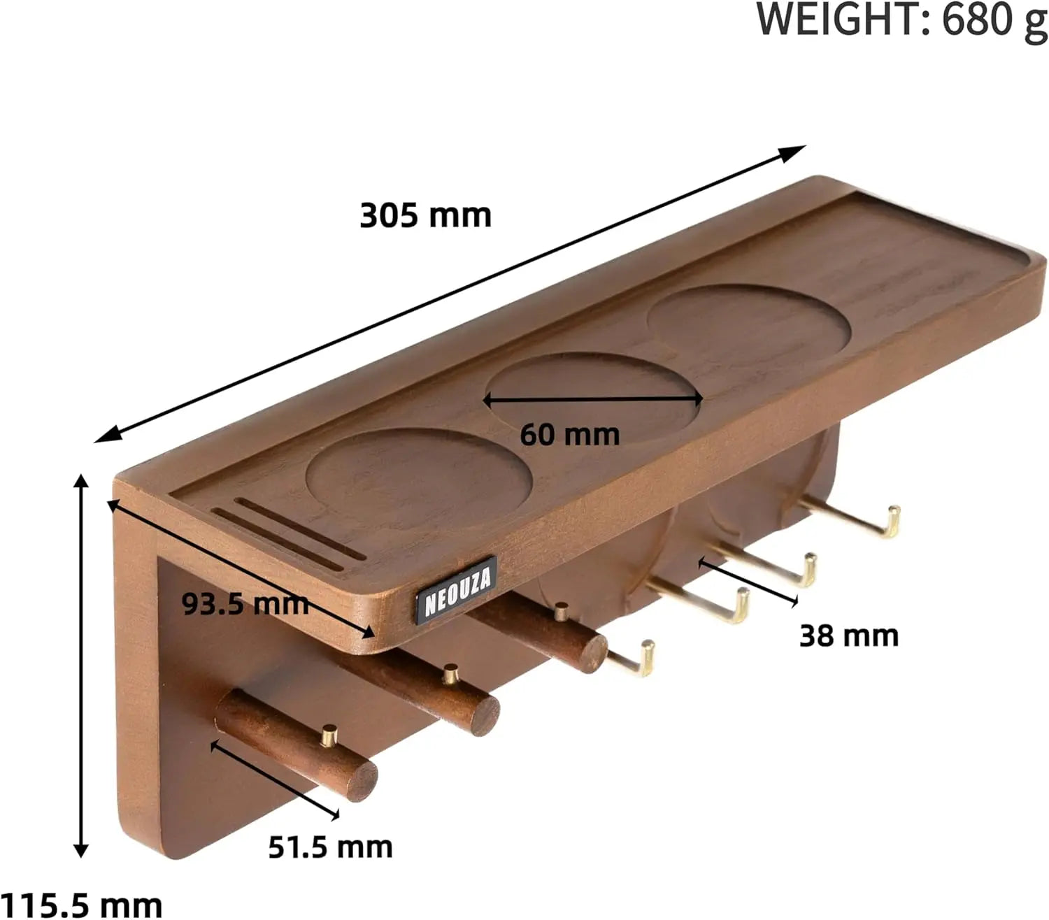Espresso Accessories Holder Station Wall Mounted Organizer for 51/53/58mm Coffee Tamper Distributor Portafilter Storage Shelf for Bar Home Office - Crema Peaks Coffee