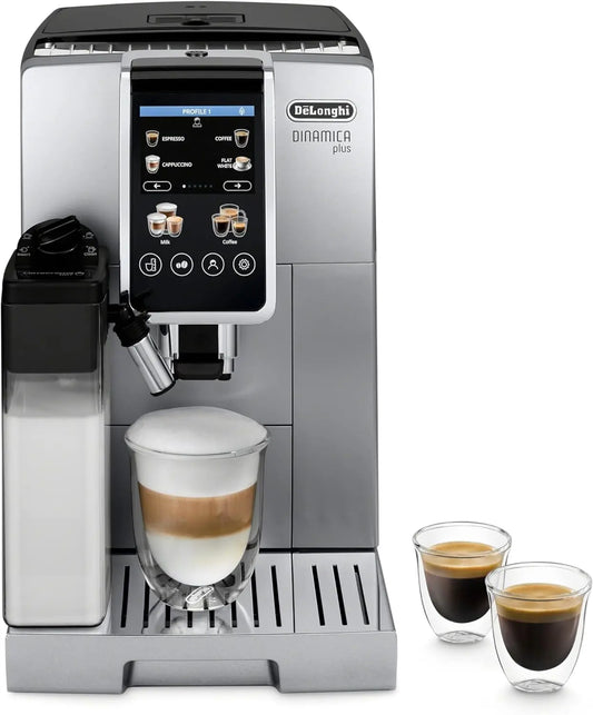 De'Longhi Dinamica Plus Fully Automatic Espresso Machine - Brew Personalized Coffee for up to 4 User Profiles, 24+ Recipes, Built in Grinder & Automatic Milk Steam Wand with 3 Frother Modes - Crema Peaks Coffee
