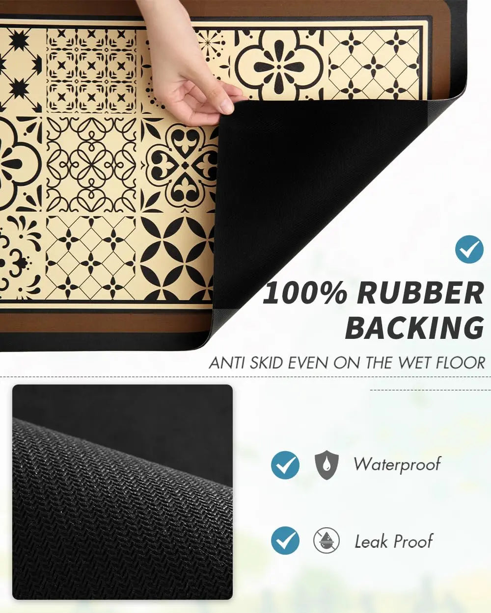 Coffee Mat Hide Stain Rubber Backed Absorbent Dish Drying Mat for Kitchen Counter -AMOAMI Mat Fits Under Coffee Maker or Machine - Crema Peaks Coffee