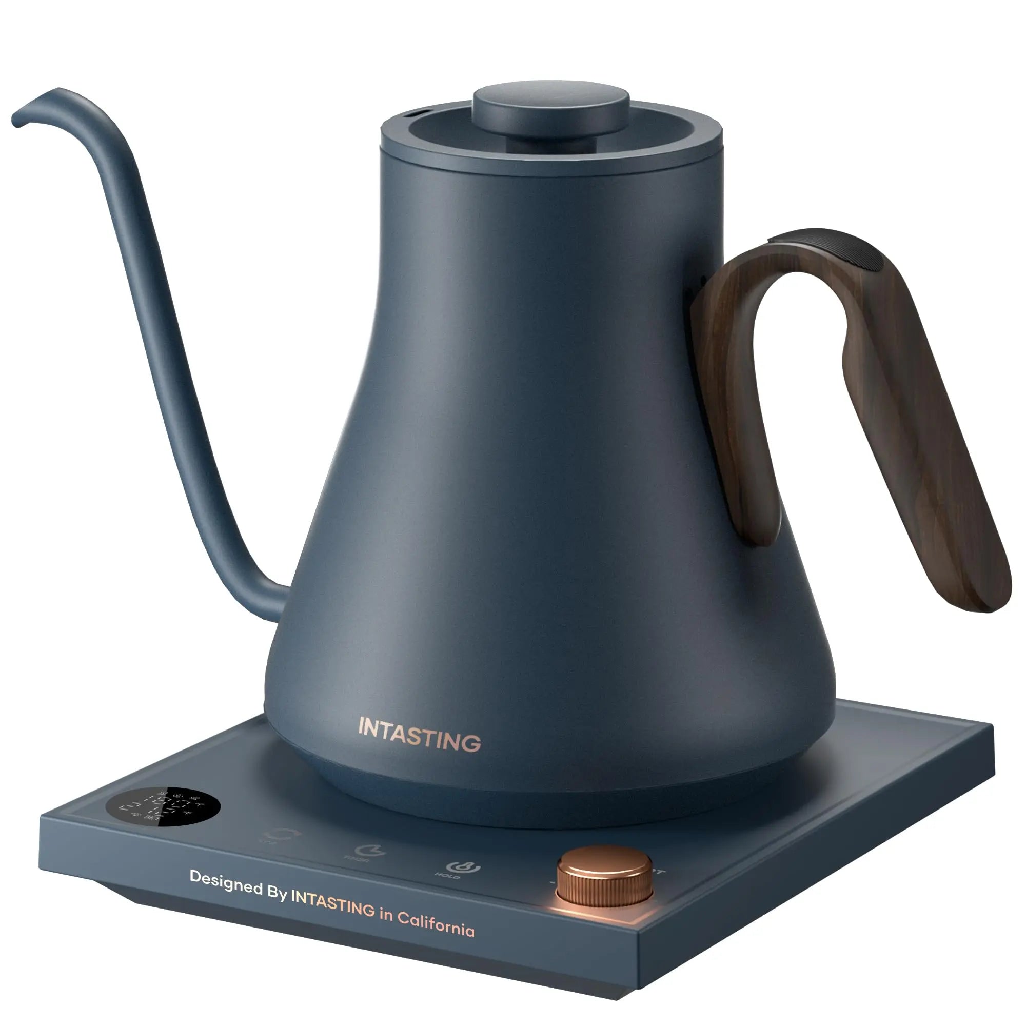 Electric Kettle, Gooseneck Electric Kettle, ±1℉ Precise Temperature Control, Stainless Steel Interior, Quick Heating for Pour Over Coffee, Tea & Boiling Water, 0.9L (Black) - Crema Peaks Coffee