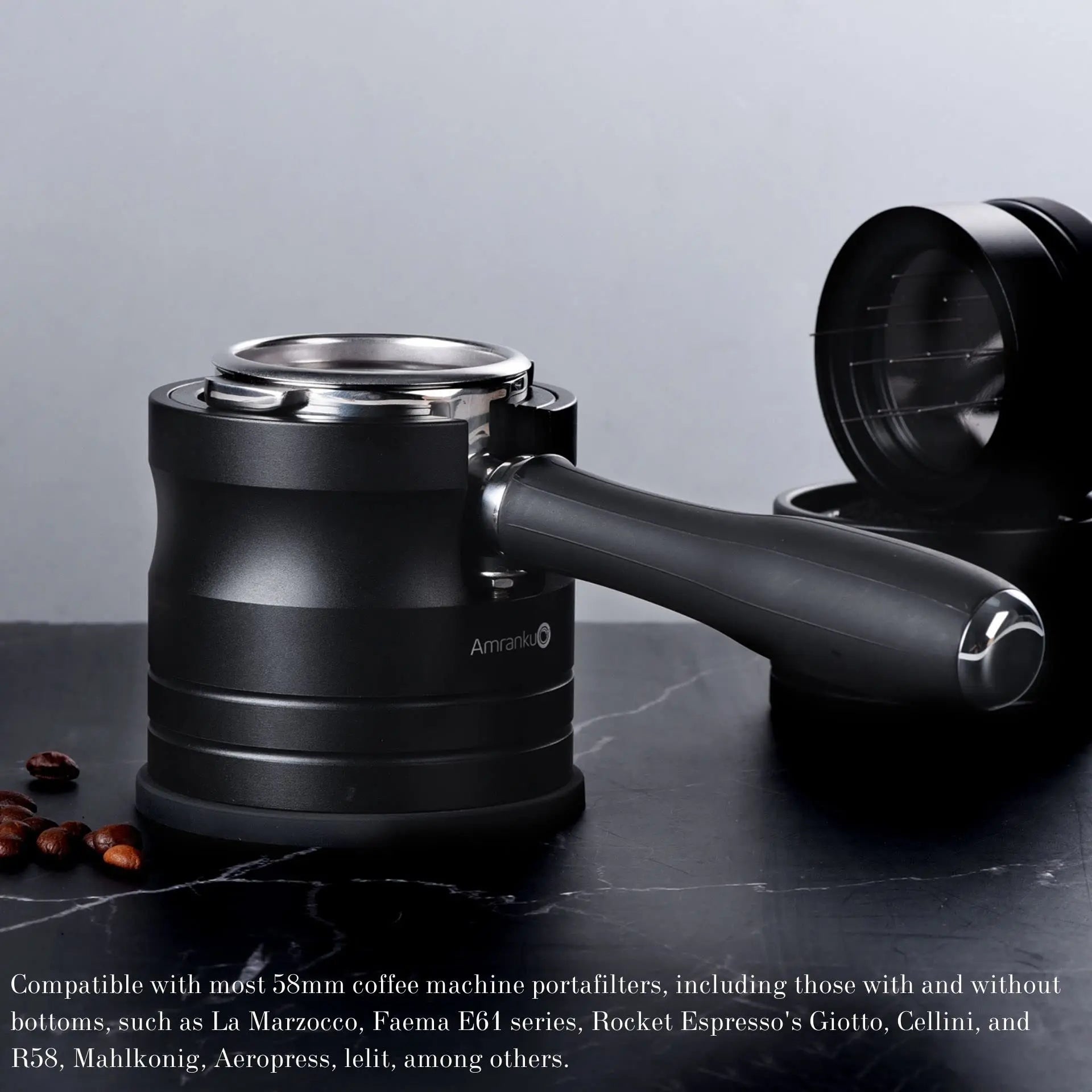 Coffee Portafilter Holder| Espresso Tamper Stand| Aluminum Alloy Espresso Holder| With Non-slip Base| Suitable For Most 58mm Coffee Machin Portafilter| (58mm, Black) - Crema Peaks Coffee