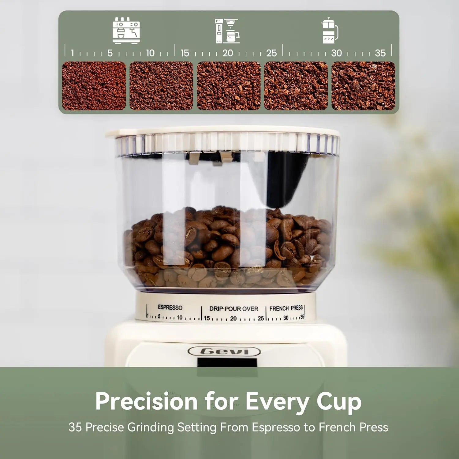 Gevi 20 Bar Espresso Coffee Machine with Burr Grinder Set | 35 Precise Grind Settings | Milk Frother for Latte Cappuccino | Professional Home Barista Kit | Gift for Coffee Lovers - Crema Peaks Coffee