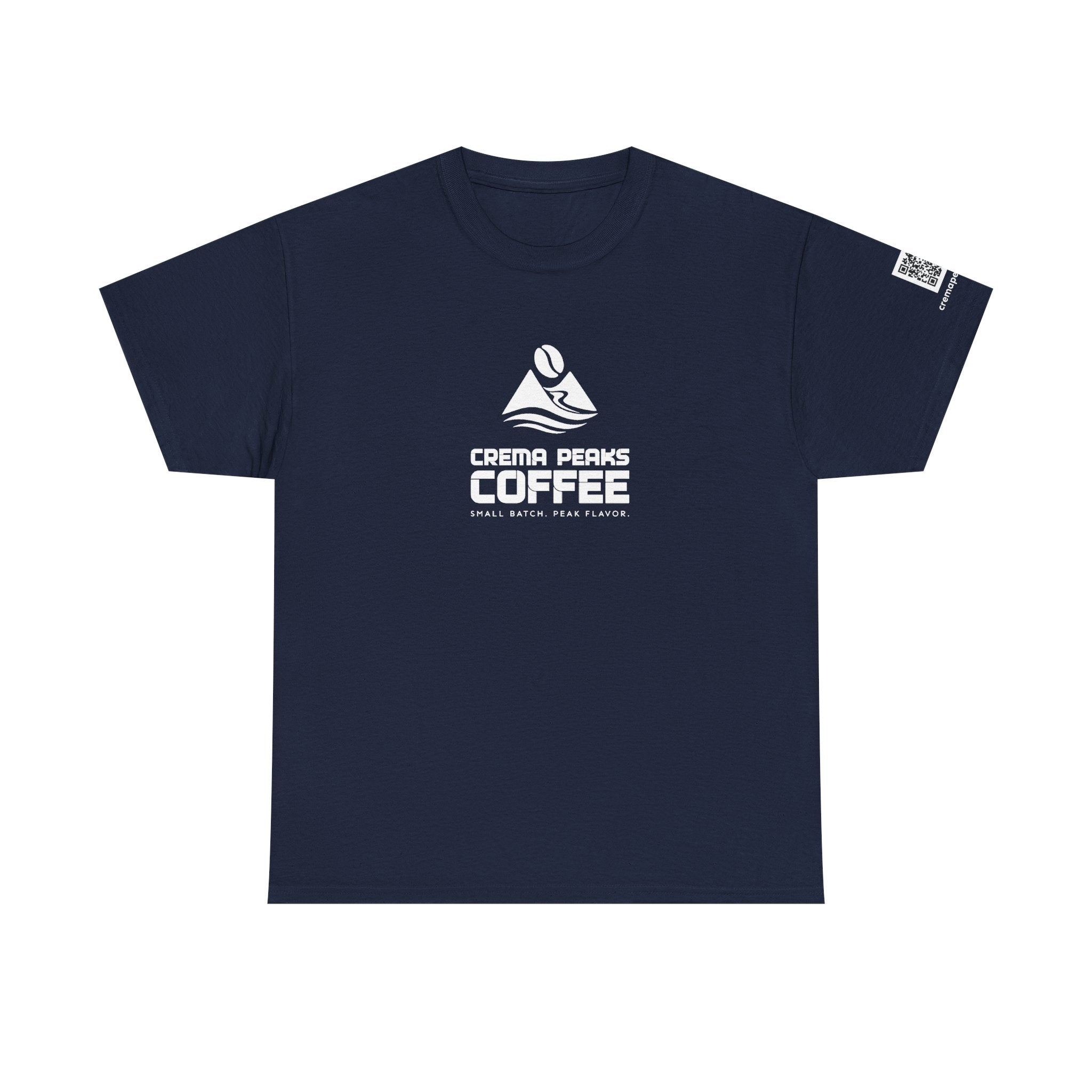 Coffee Tee — "Crema Peaks Coffee" Small Batch Logo T-Shirt