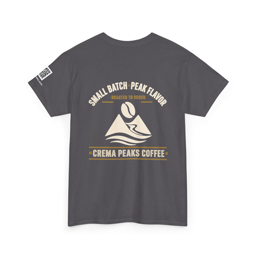 Coffee Tee — "Crema Peaks Coffee" Small Batch Logo T-Shirt