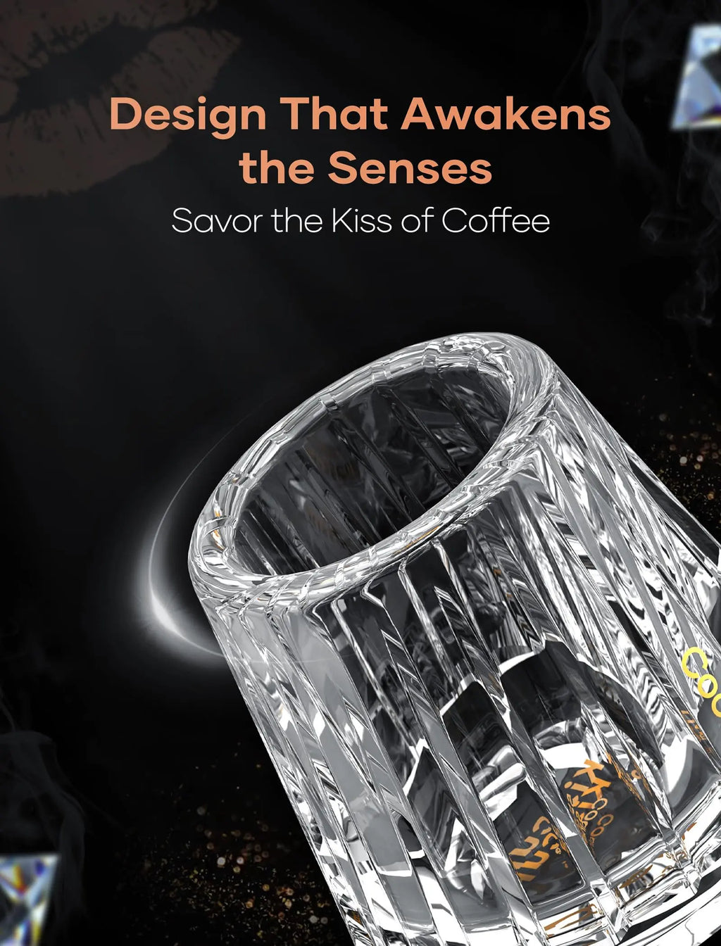 Cocinare Espresso Cups Set of 2, Crystal Clear Espresso Shot Glasses, Ideal Small Demitasse Cups for Pour Over Coffee Maker and Cortado, Essential Coffee Bar Accessories, Gift for Lovers, 1.5 OZ - Crema Peaks Coffee