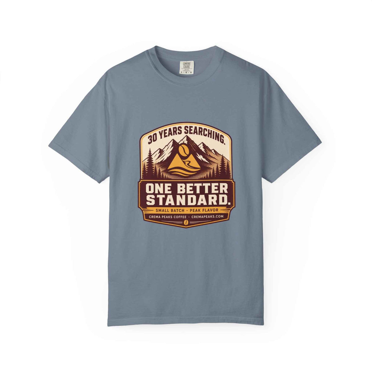 T-Shirt — 'One Better Standard' Vintage Mountain Badge Tee