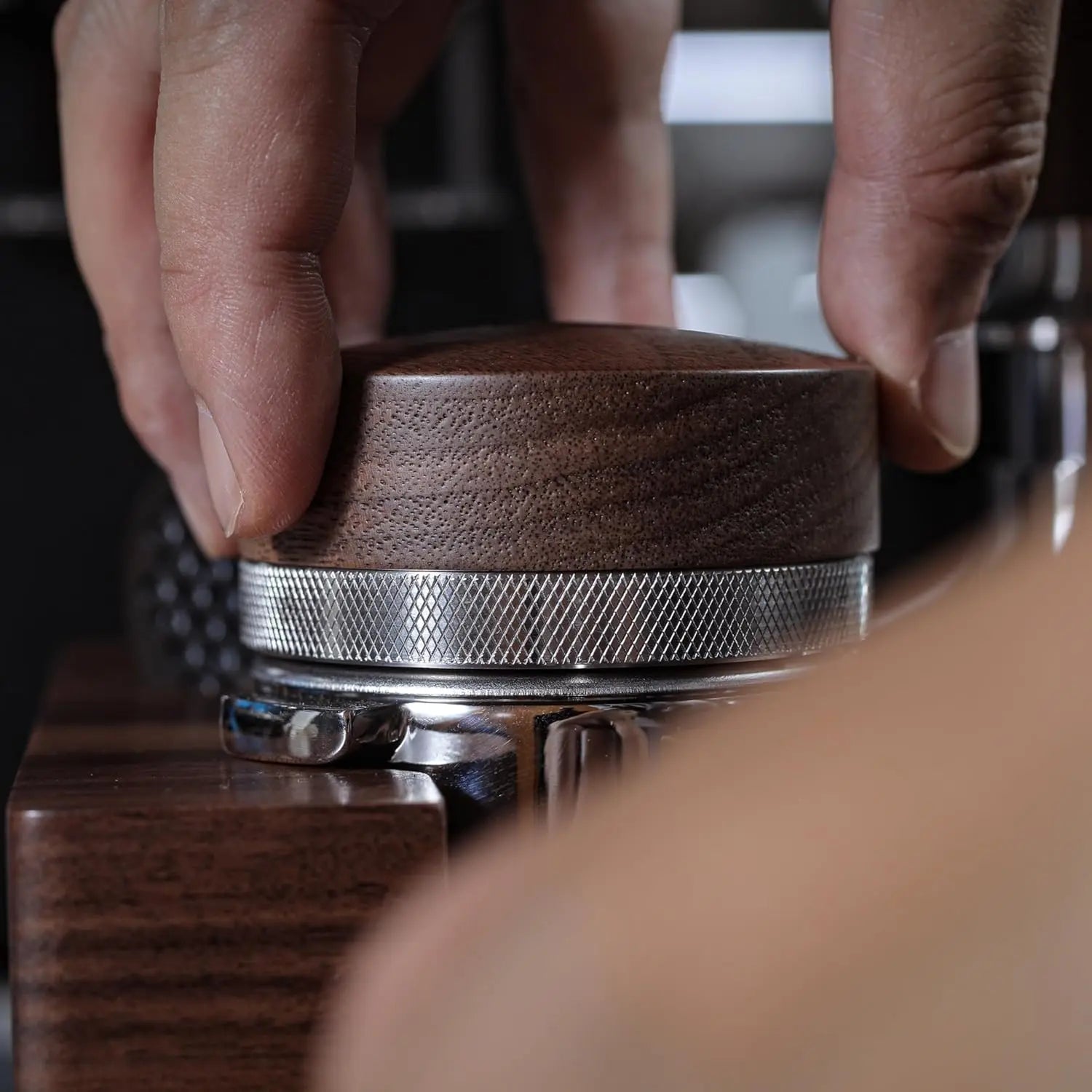 54mm Espresso Distribution Tool Walnut Coffee Distributor Adjustable Depth Stainless Steel Espresso Leveler Compatible with Breville Espresso Machines - Crema Peaks Coffee
