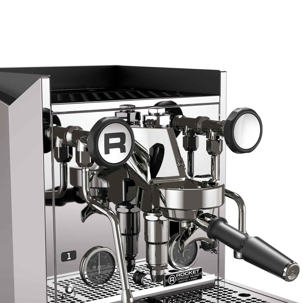 Rocket Espresso Giotto FAST V Espresso Machine | Vibratory Pump | Heat Exchanger | PID Temperature Control | (Chrome) - Crema Peaks Coffee