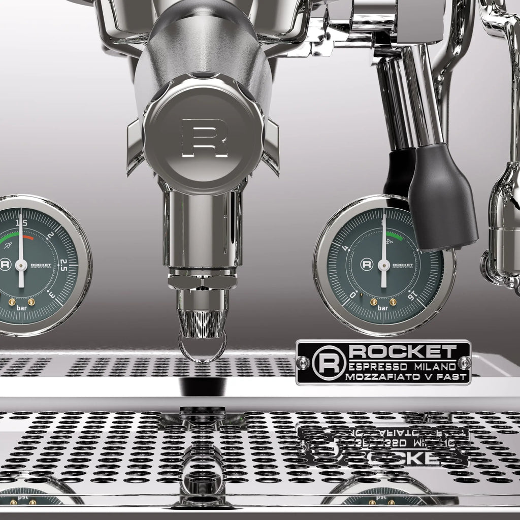 Rocket Espresso Giotto FAST V Espresso Machine | Vibratory Pump | Heat Exchanger | PID Temperature Control | (Chrome) - Crema Peaks Coffee
