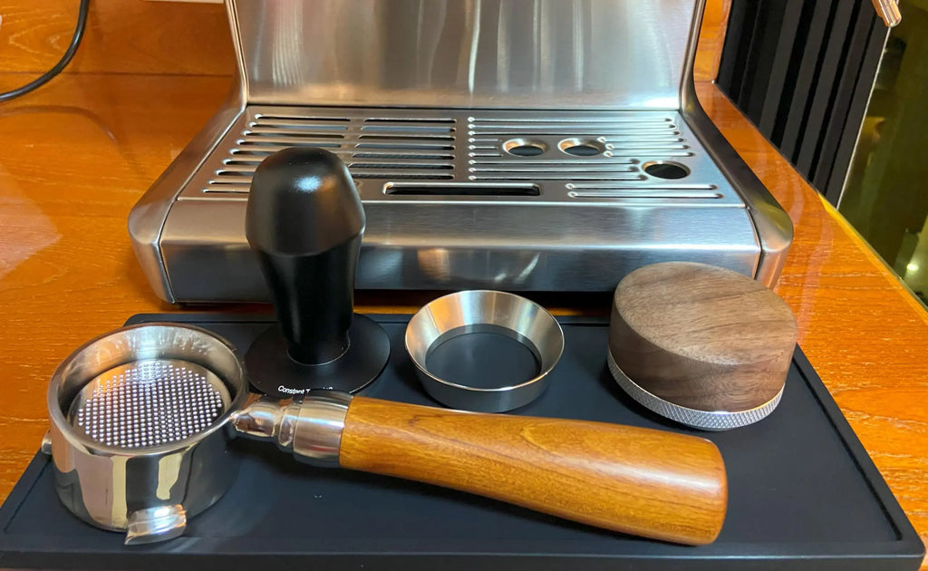 58mm Bottomless Portafilter Compatible with E61 Grouphead Flair 58, ECM, Rocket Espresso Machine Stainless Steel Naked Portafilter with Filter Basket Handle-Wooden, Rosewooden - Crema Peaks Coffee