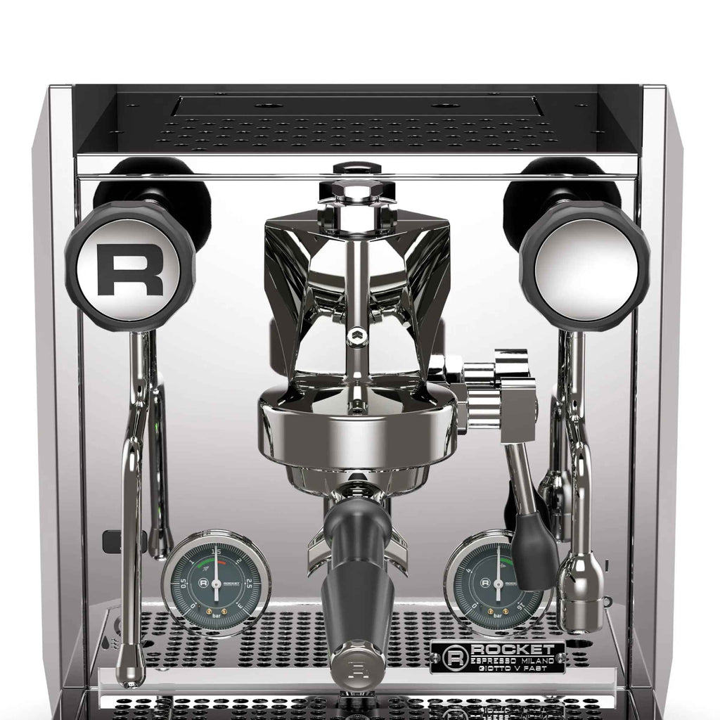 Rocket Espresso Giotto FAST V Espresso Machine | Vibratory Pump | Heat Exchanger | PID Temperature Control | (Chrome) - Crema Peaks Coffee