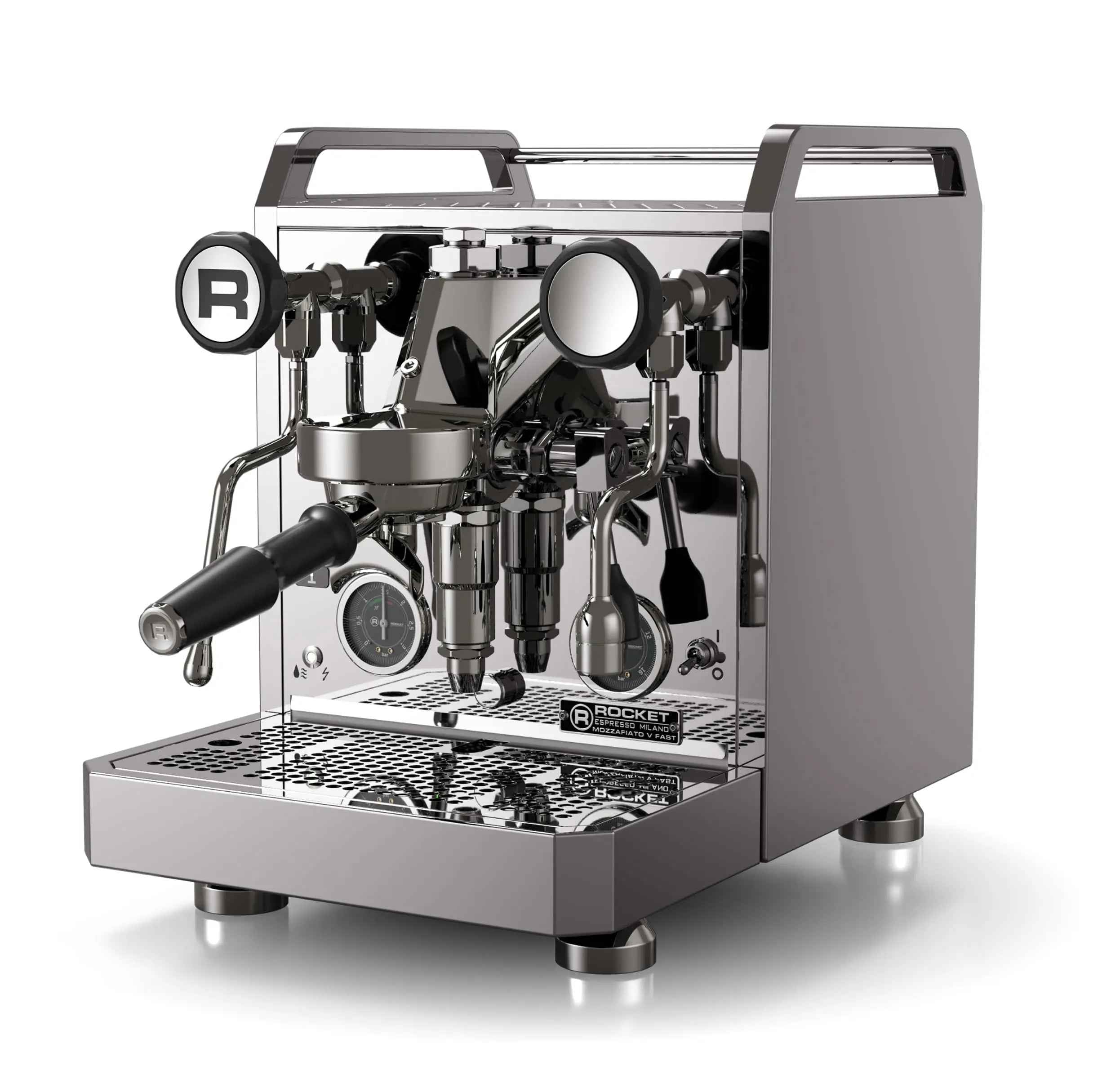 Rocket Espresso Giotto FAST V Espresso Machine | Vibratory Pump | Heat Exchanger | PID Temperature Control | (Chrome) - Crema Peaks Coffee