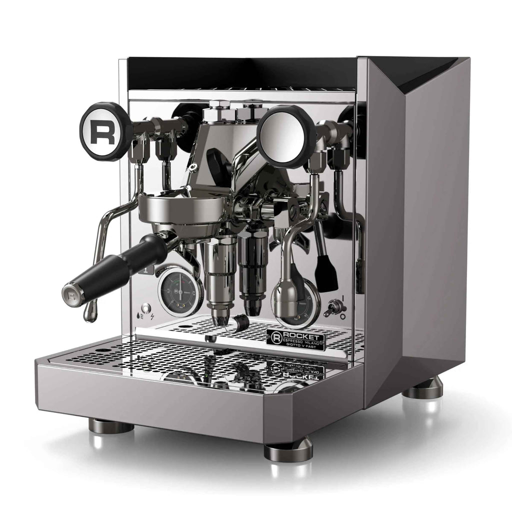 Rocket Espresso Giotto FAST V Espresso Machine | Vibratory Pump | Heat Exchanger | PID Temperature Control | (Chrome) - Crema Peaks Coffee