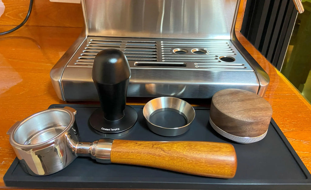 58mm Bottomless Portafilter Compatible with E61 Grouphead Flair 58, ECM, Rocket Espresso Machine Stainless Steel Naked Portafilter with Filter Basket Handle-Wooden, Rosewooden - Crema Peaks Coffee
