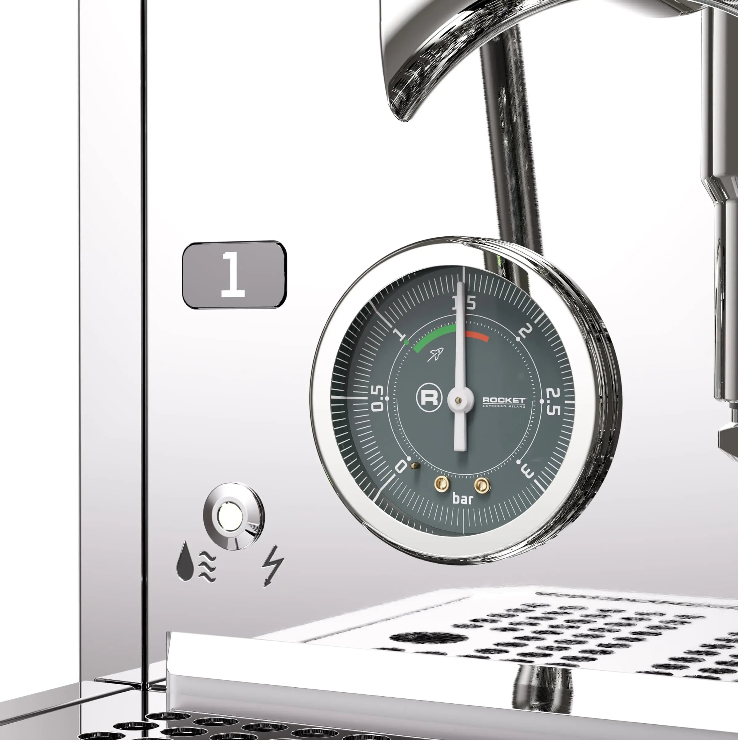 Rocket Espresso Giotto FAST V Espresso Machine | Vibratory Pump | Heat Exchanger | PID Temperature Control | (Chrome) - Crema Peaks Coffee