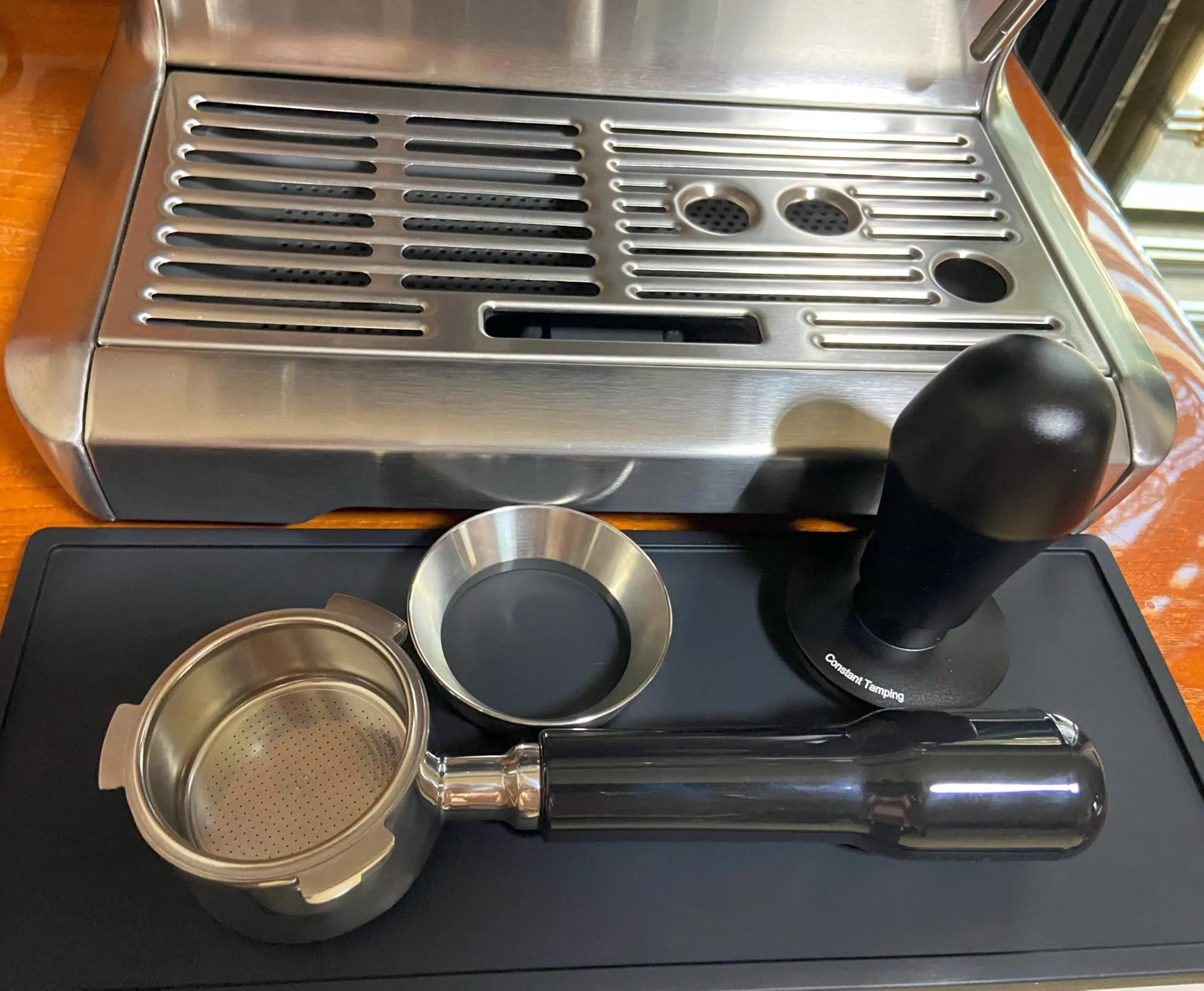 58mm Bottomless Portafilter Compatible with E61 Grouphead Flair 58, ECM, Rocket Espresso Machine Stainless Steel Naked Portafilter with Filter Basket Handle-Wooden, Rosewooden - Crema Peaks Coffee
