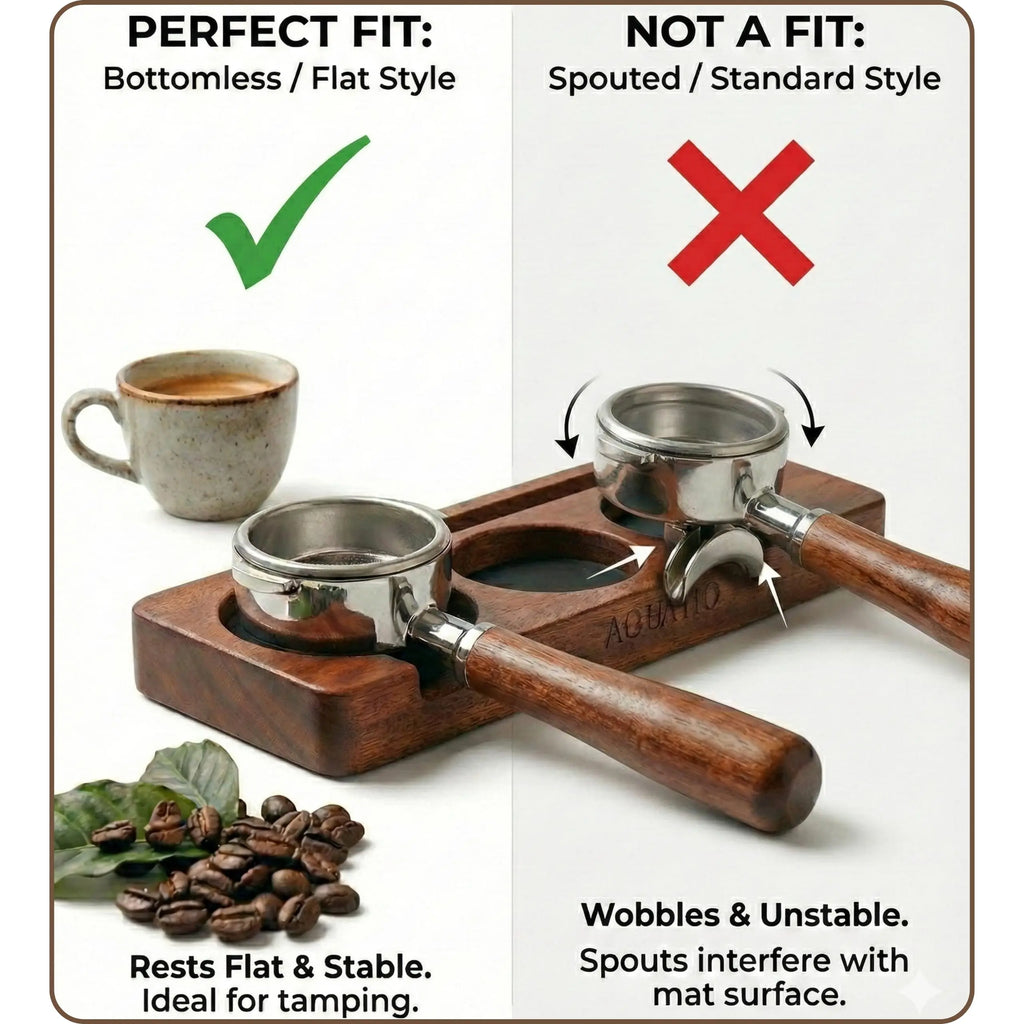 51-58 mm Wide Espresso Tamping Mat - Wooden Coffee Tamping Station - Espresso Accessories for Baristas, Gift for Coffee Lovers - Crema Peaks Coffee