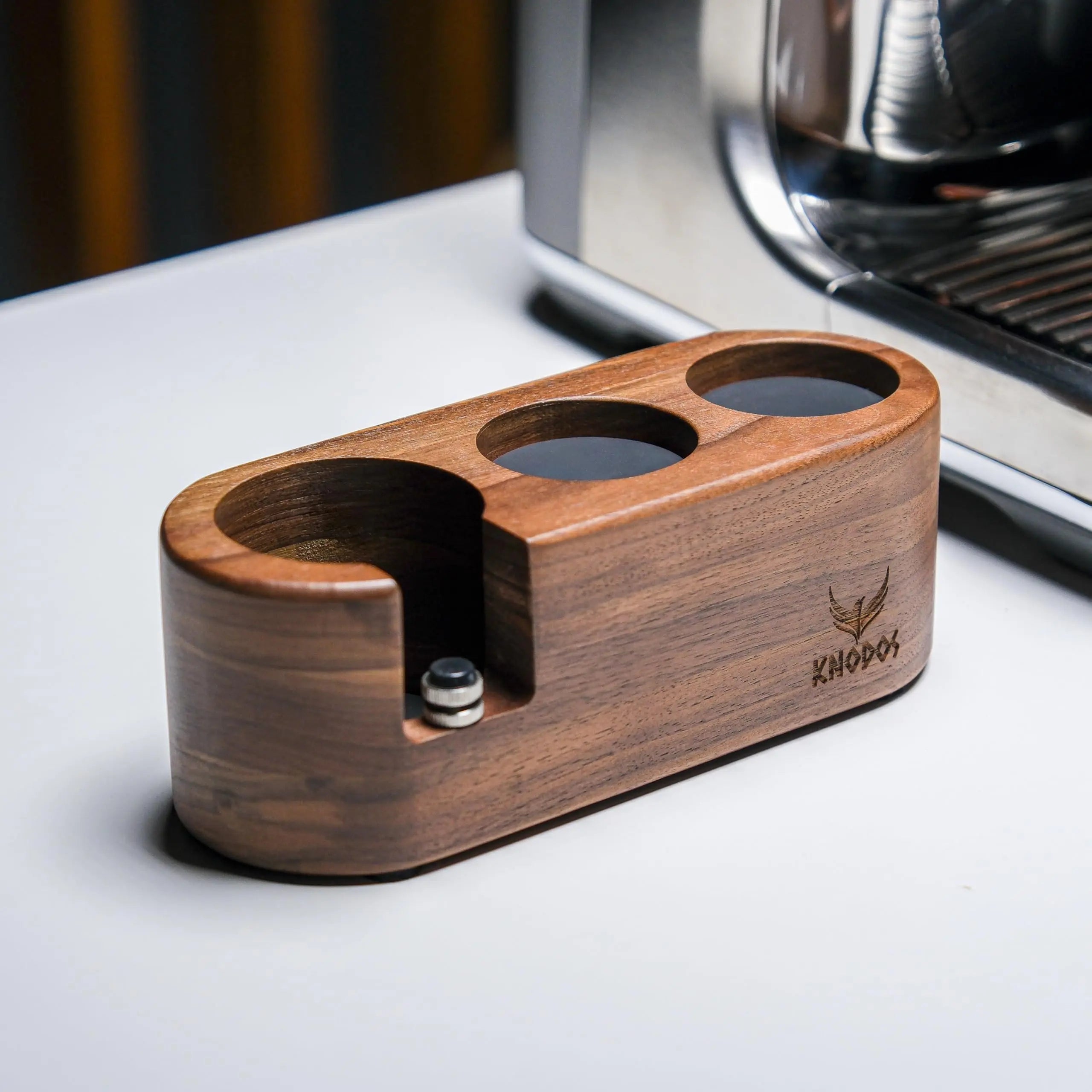 Espresso Tamping Station in 51mm, 58mm, and 54mm For Breville and other compatible Espresso Machines - Accessories, Rosewood Portafilter Holder Tamping Mat Espresso Coffee Equipment - Crema Peaks Coffee