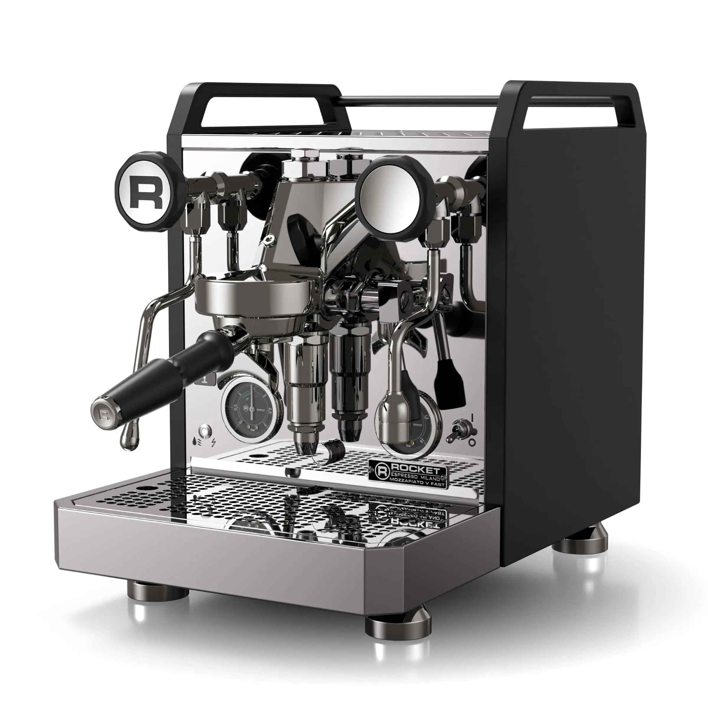 Rocket Espresso Giotto FAST V Espresso Machine | Vibratory Pump | Heat Exchanger | PID Temperature Control | (Chrome) - Crema Peaks Coffee
