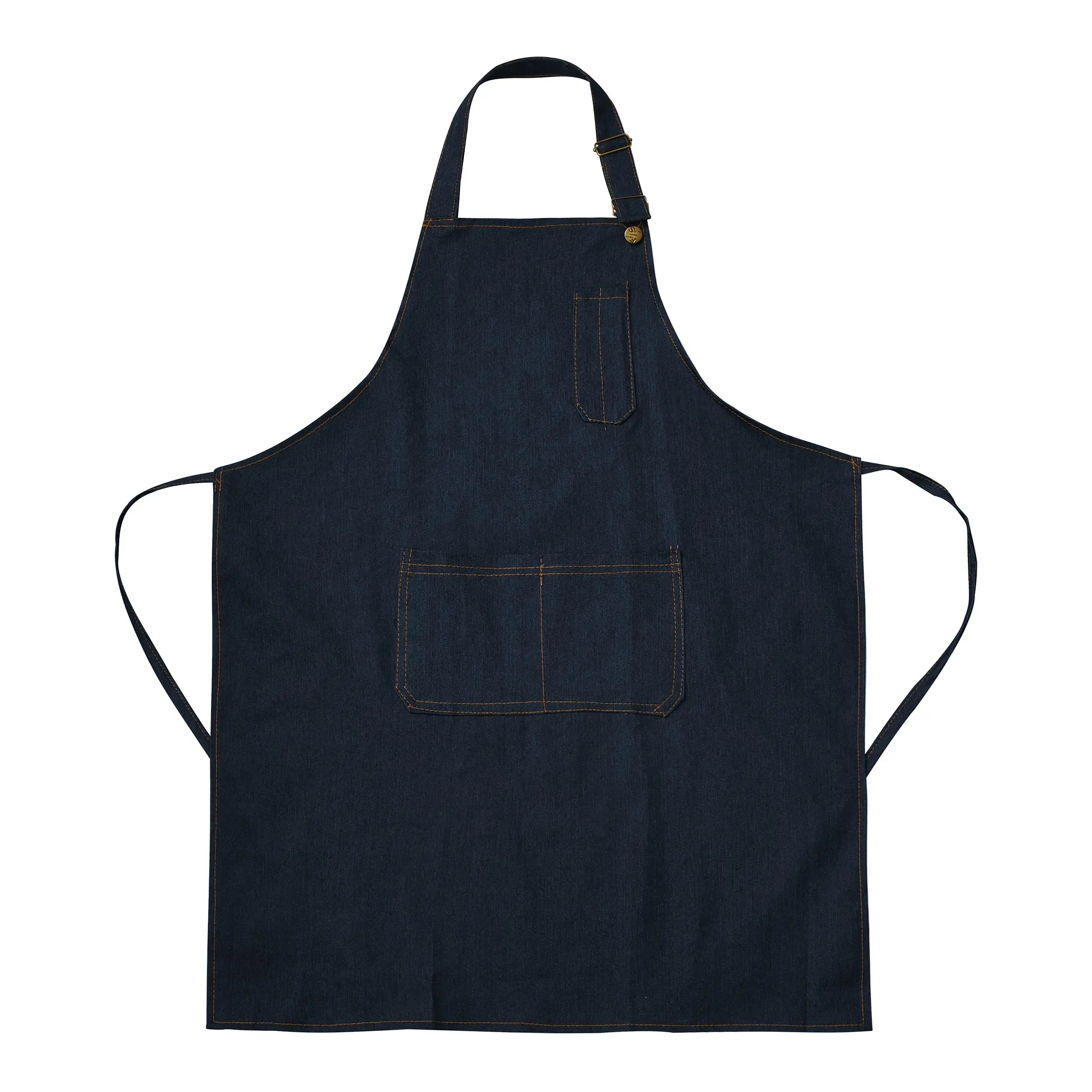 Canvas Cross Back Chef Cotton Aprons for Men Women with Large Pockets - Crema Peaks Coffee