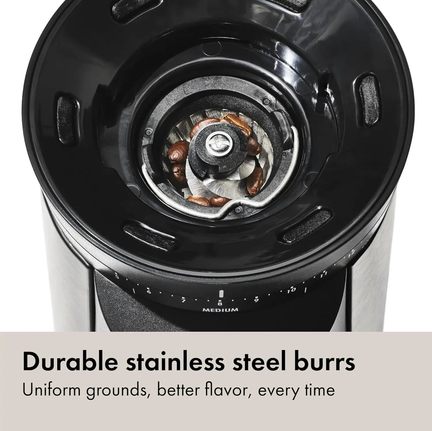 OXO Brew Conical Burr Coffee Grinder - Silver, Stainless Steel Burrs, One-Touch Automatic Smart Grind - Crema Peaks Coffee