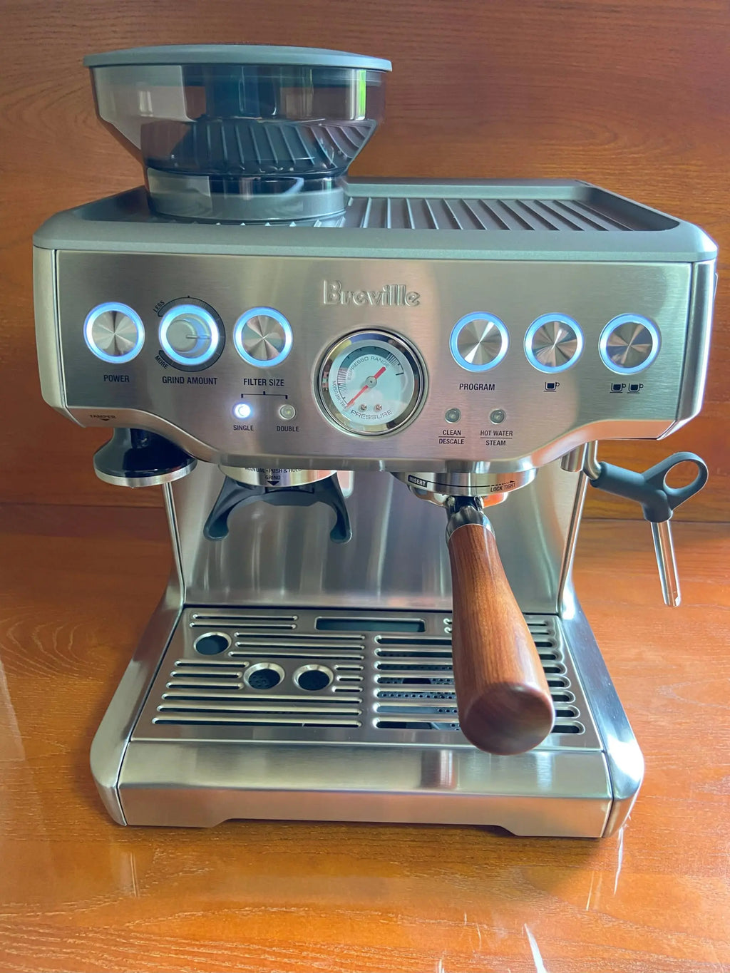 58mm Bottomless Portafilter Compatible with E61 Grouphead Flair 58, ECM, Rocket Espresso Machine Stainless Steel Naked Portafilter with Filter Basket Handle-Wooden, Rosewooden - Crema Peaks Coffee
