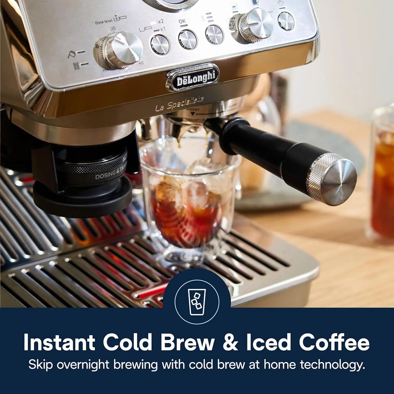 De'Longhi La Specialista Arte Evo Espresso Machine - Compact Cold Brew Coffee Maker with Grinder, Milk Steam Wand/Frother & Tamping Tools - Home Barista Kit for Lattes, Cappuccinos, Iced Coffee - Crema Peaks Coffee