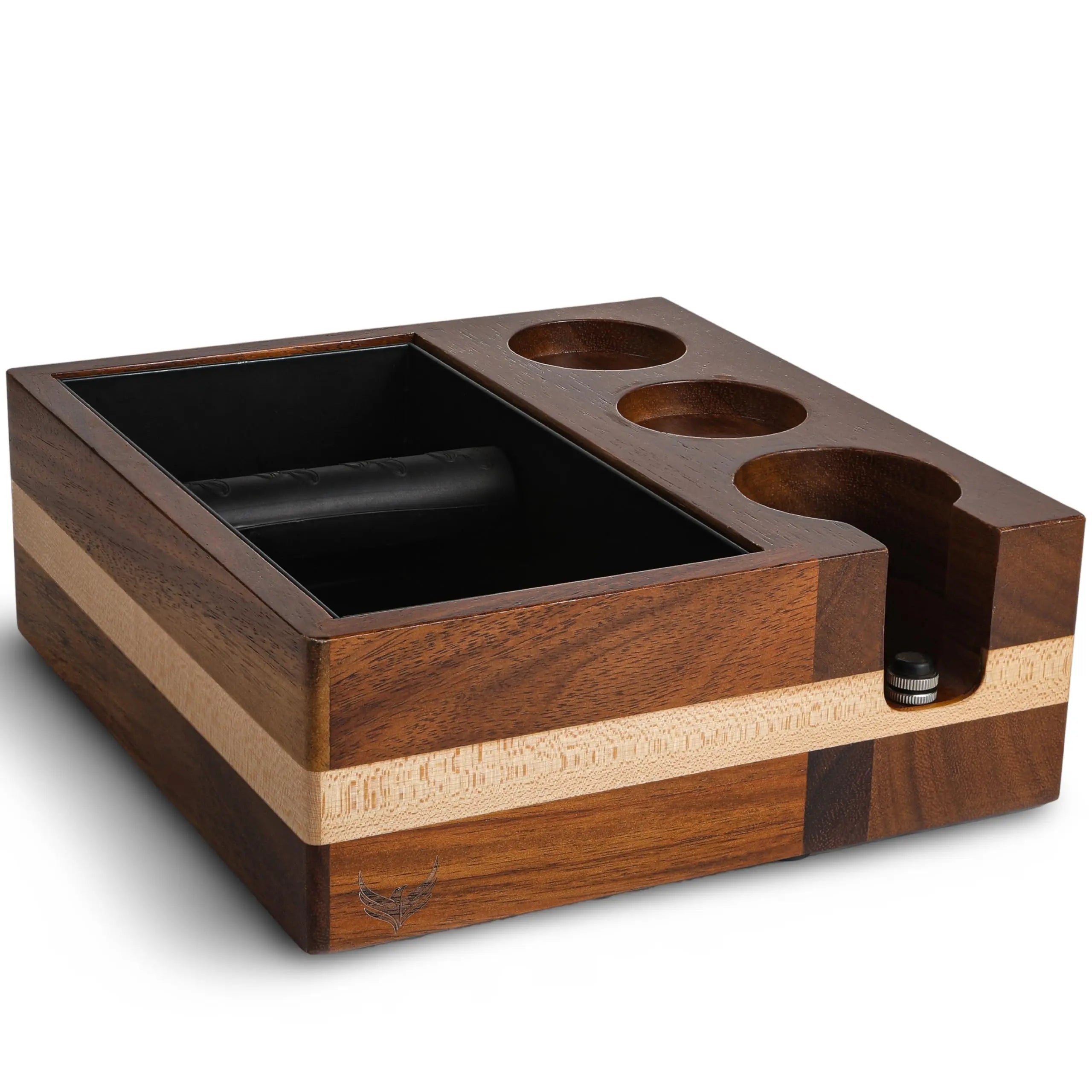 Espresso Tamping Station in 51mm, 58mm, and 54mm For Breville and other compatible Espresso Machines - Accessories, Rosewood Portafilter Holder Tamping Mat Espresso Coffee Equipment - Crema Peaks Coffee
