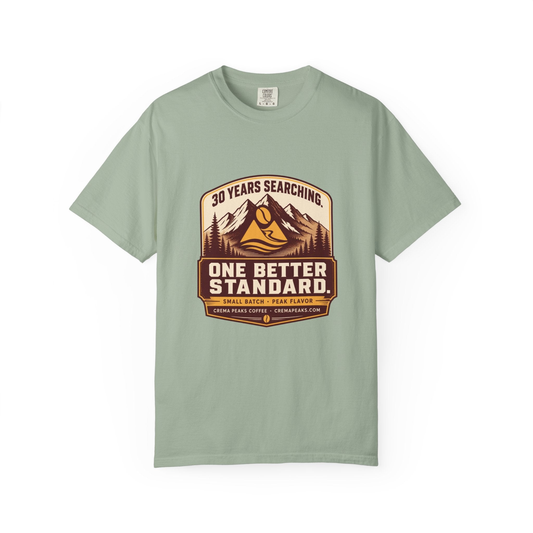 T-Shirt — 'One Better Standard' Vintage Mountain Badge Tee