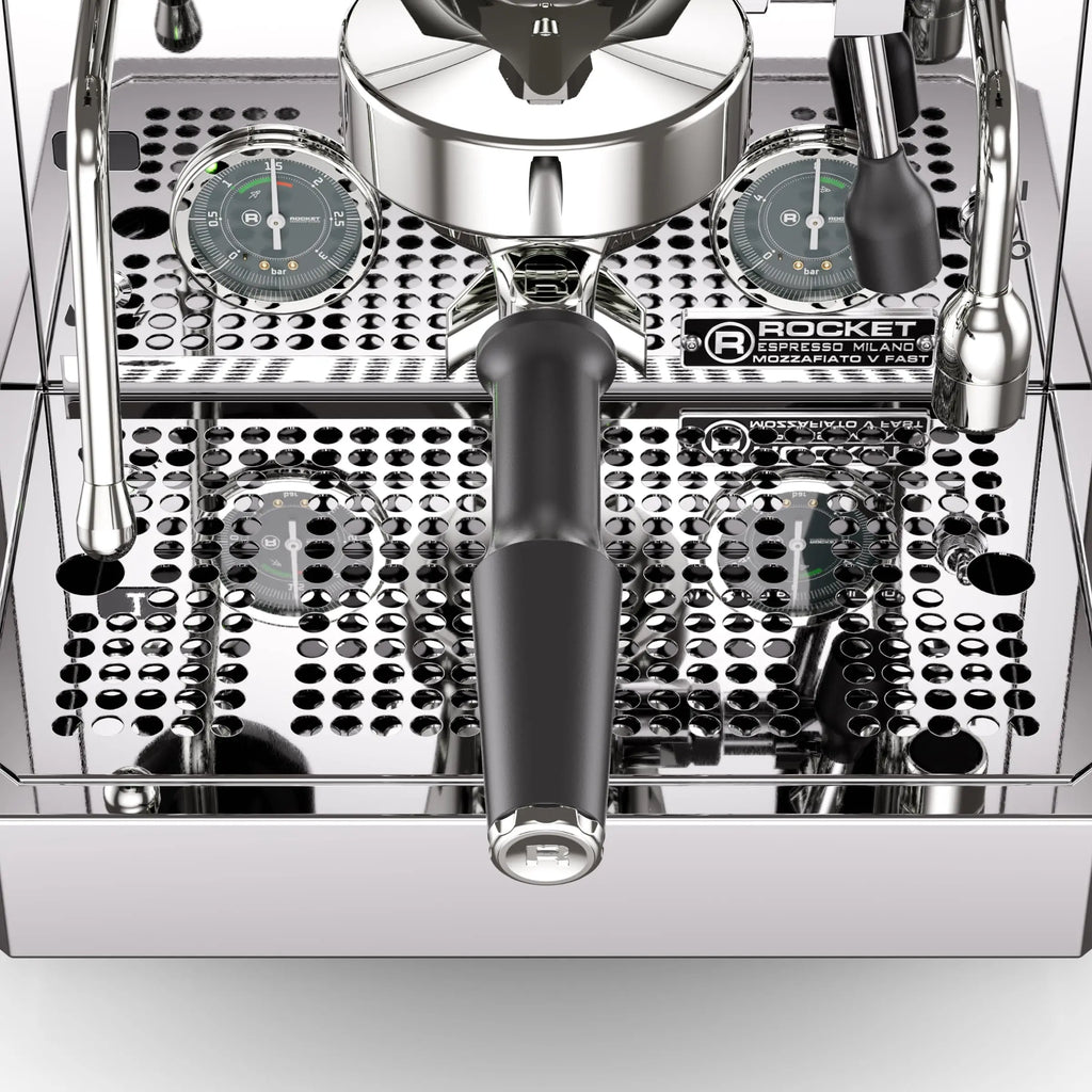 Rocket Espresso Giotto FAST V Espresso Machine | Vibratory Pump | Heat Exchanger | PID Temperature Control | (Chrome) - Crema Peaks Coffee