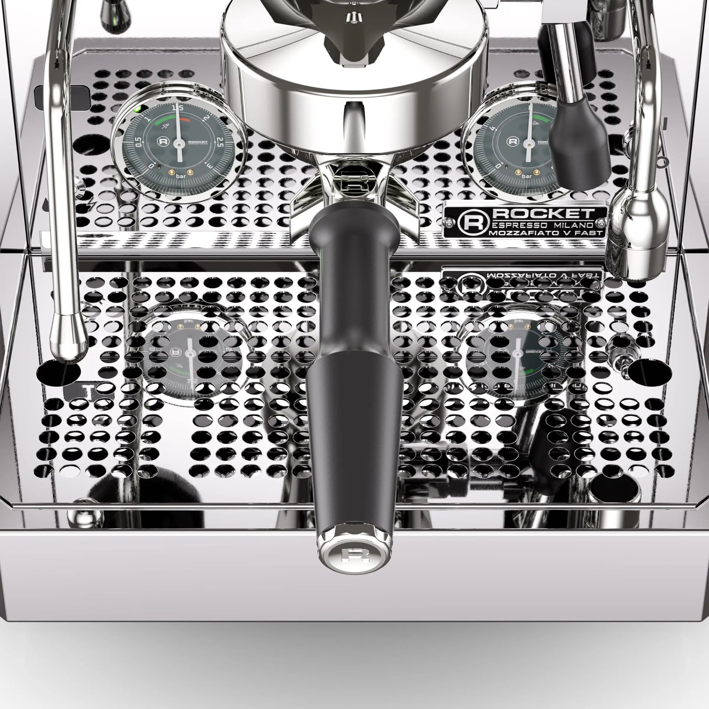 Rocket Espresso Giotto FAST V Espresso Machine | Vibratory Pump | Heat Exchanger | PID Temperature Control | (Chrome) - Crema Peaks Coffee