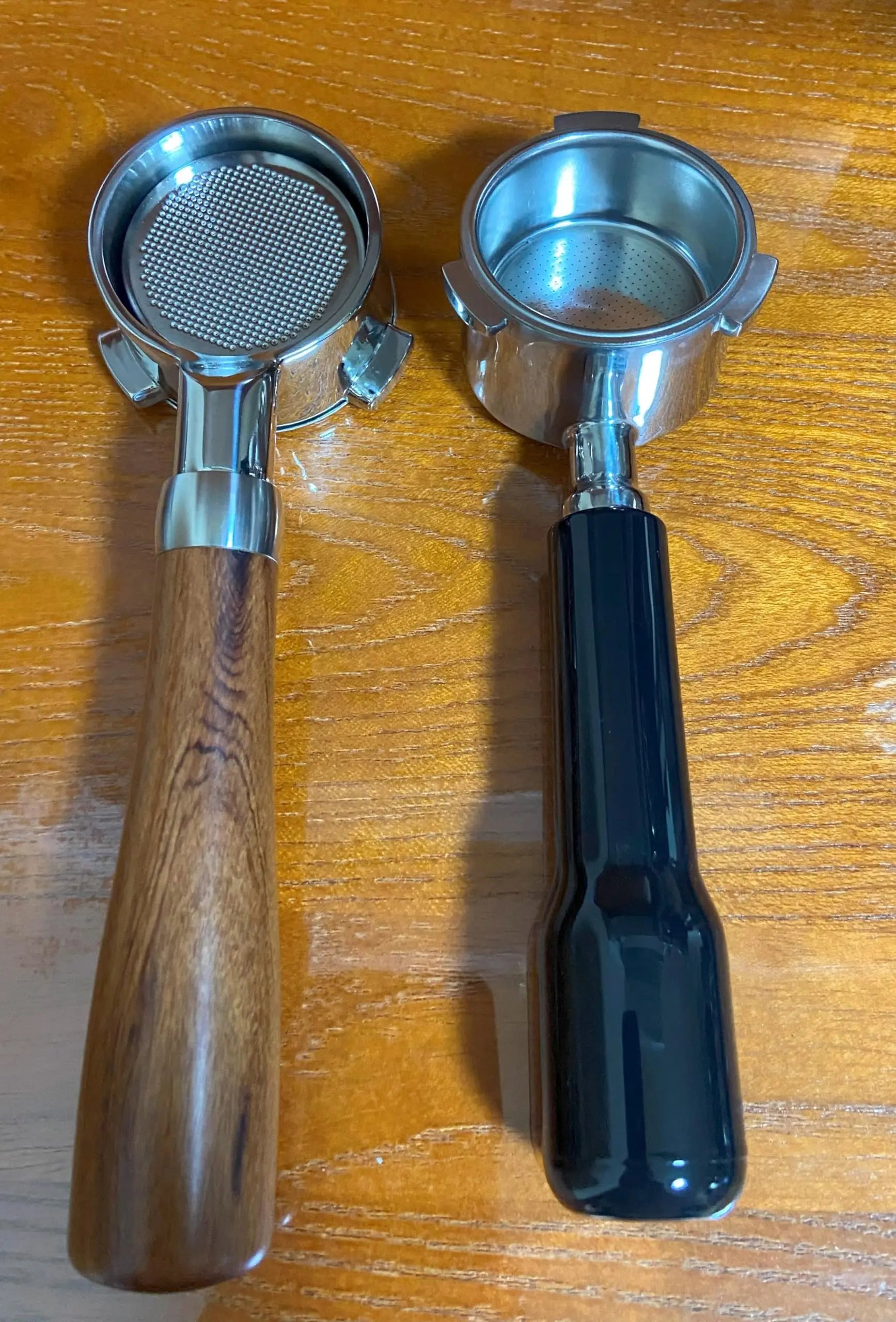 58mm Bottomless Portafilter Compatible with E61 Grouphead Flair 58, ECM, Rocket Espresso Machine Stainless Steel Naked Portafilter with Filter Basket Handle-Wooden, Rosewooden - Crema Peaks Coffee